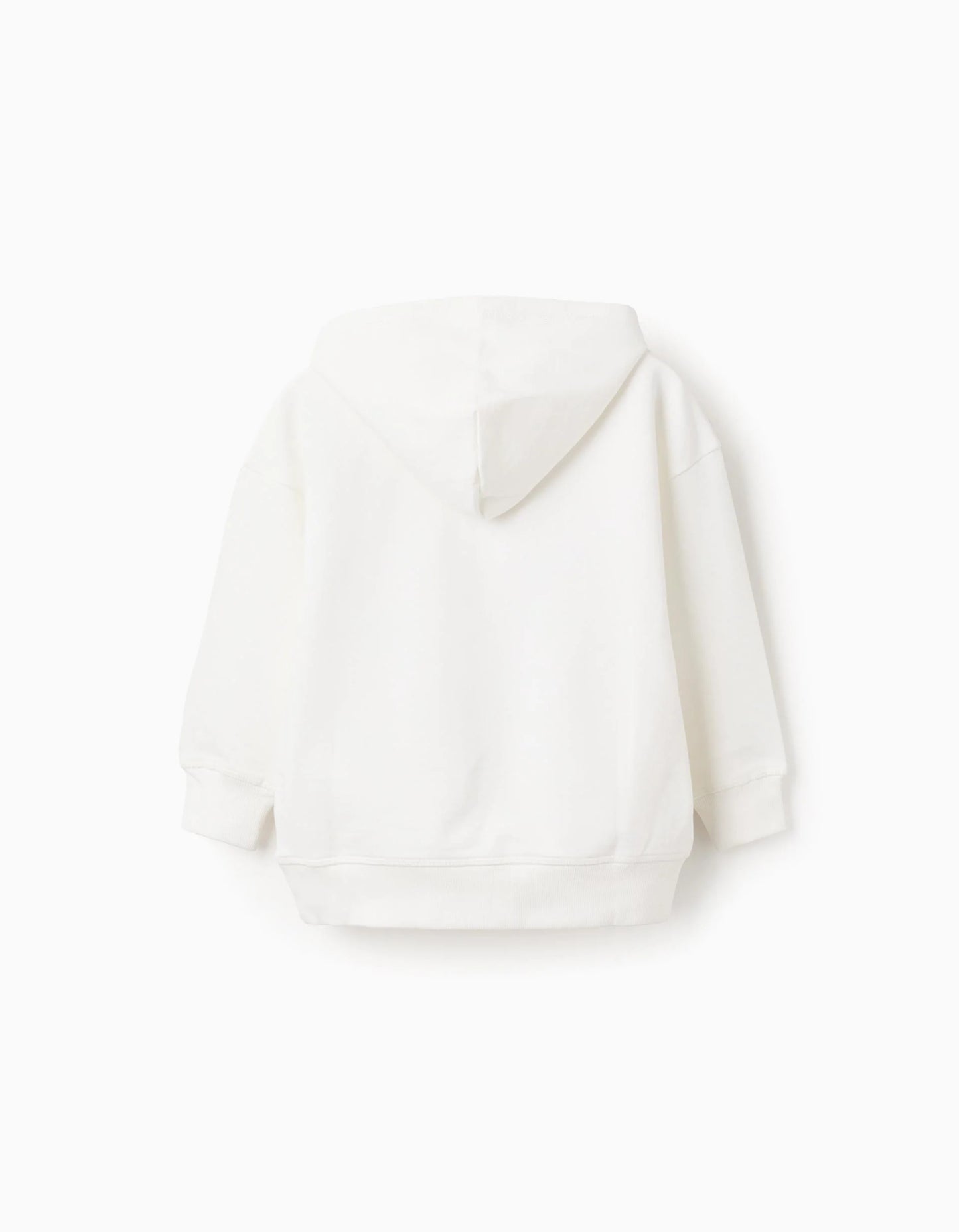 Cotton Hooded Sweatshirt for Boys 'Bold', White