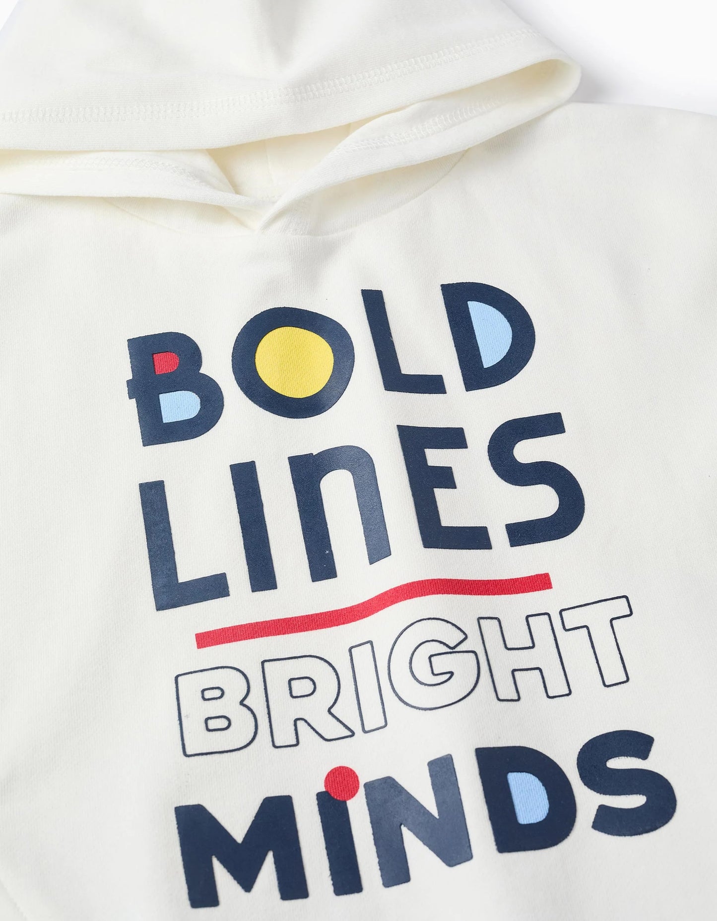 Cotton Hooded Sweatshirt for Boys 'Bold', White