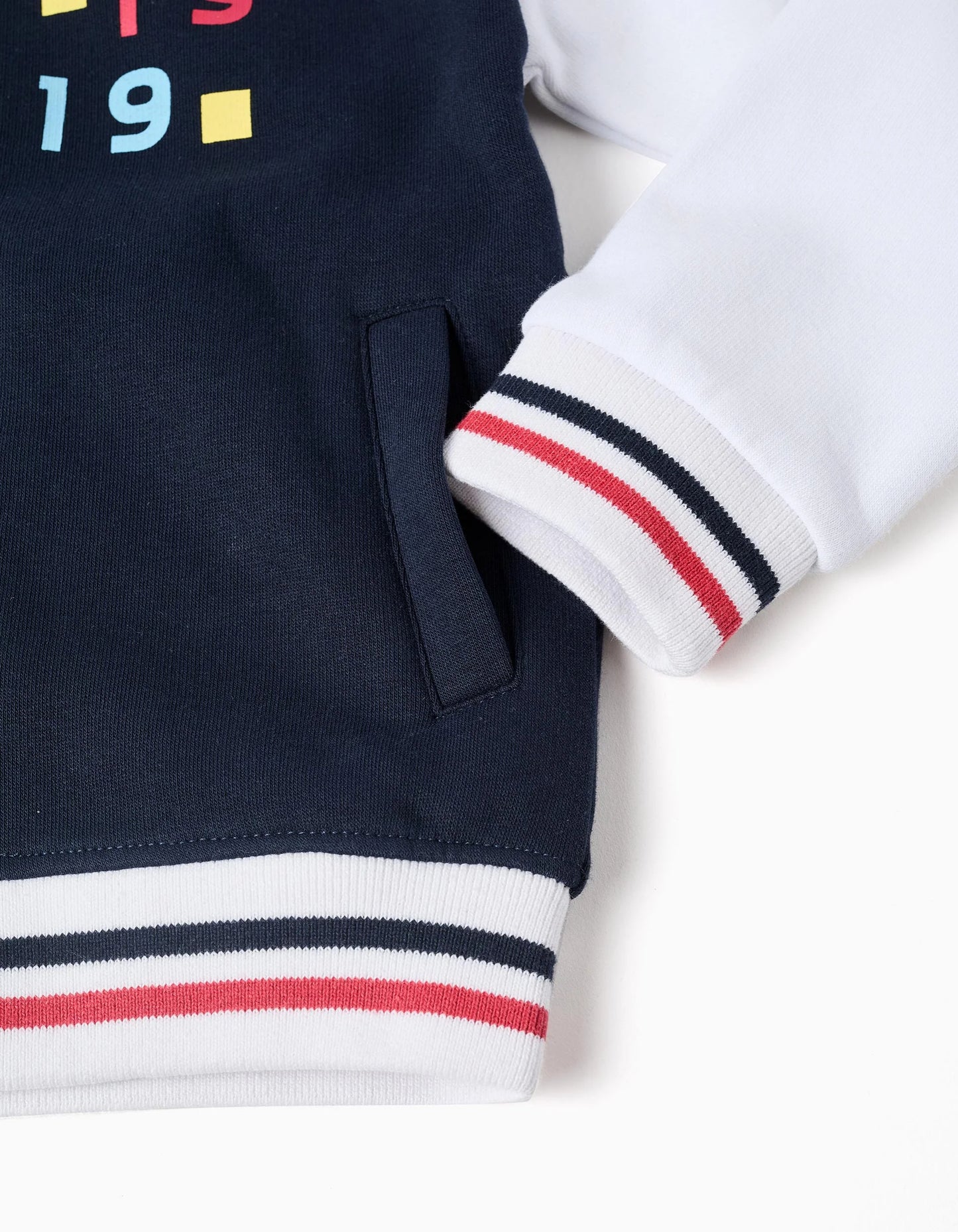 Brushed Bomber Jacket '1919' for Boys, Blue/Red/Beige