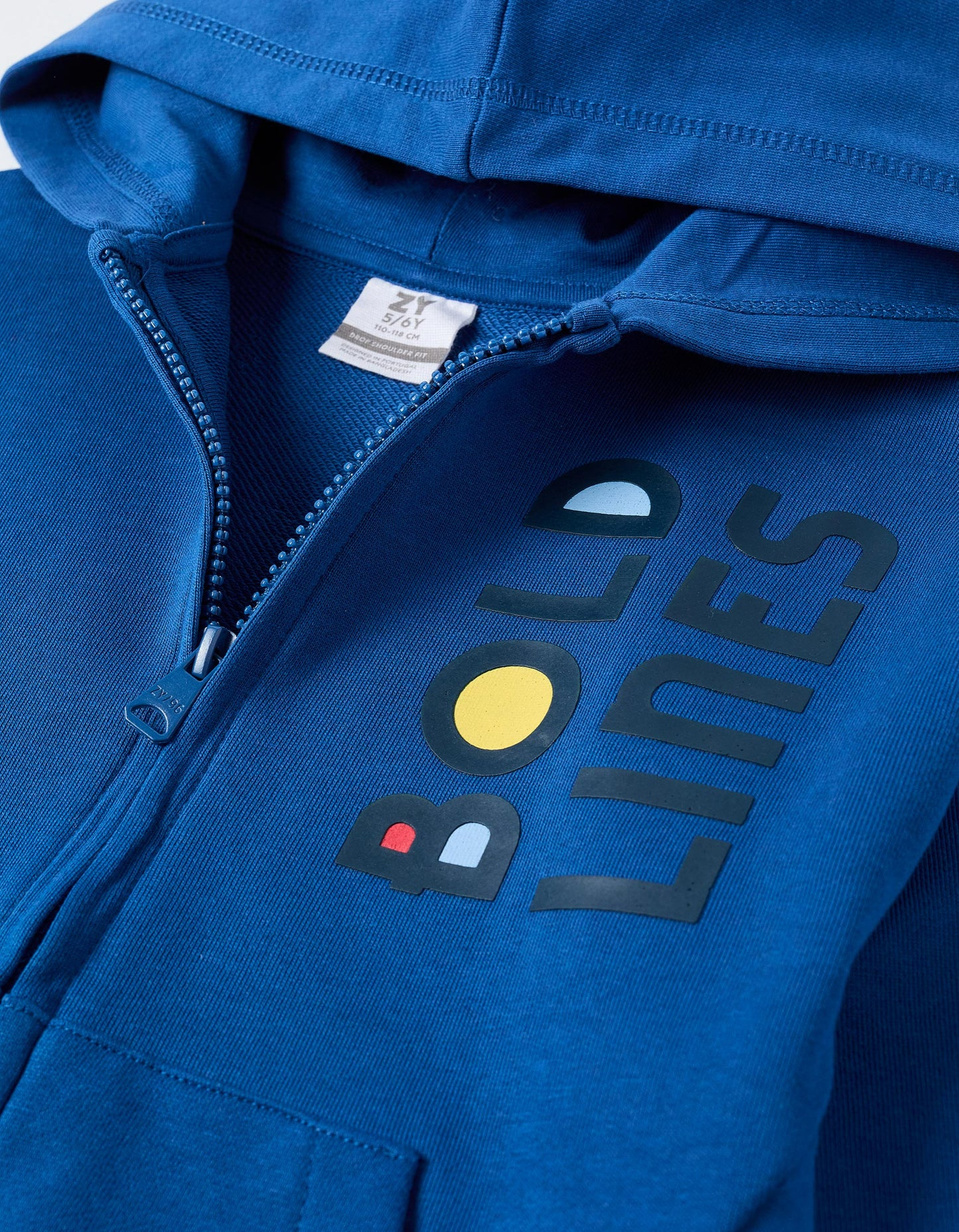 Hooded Cotton Jacket for Boys 'Bold Lines', Blue