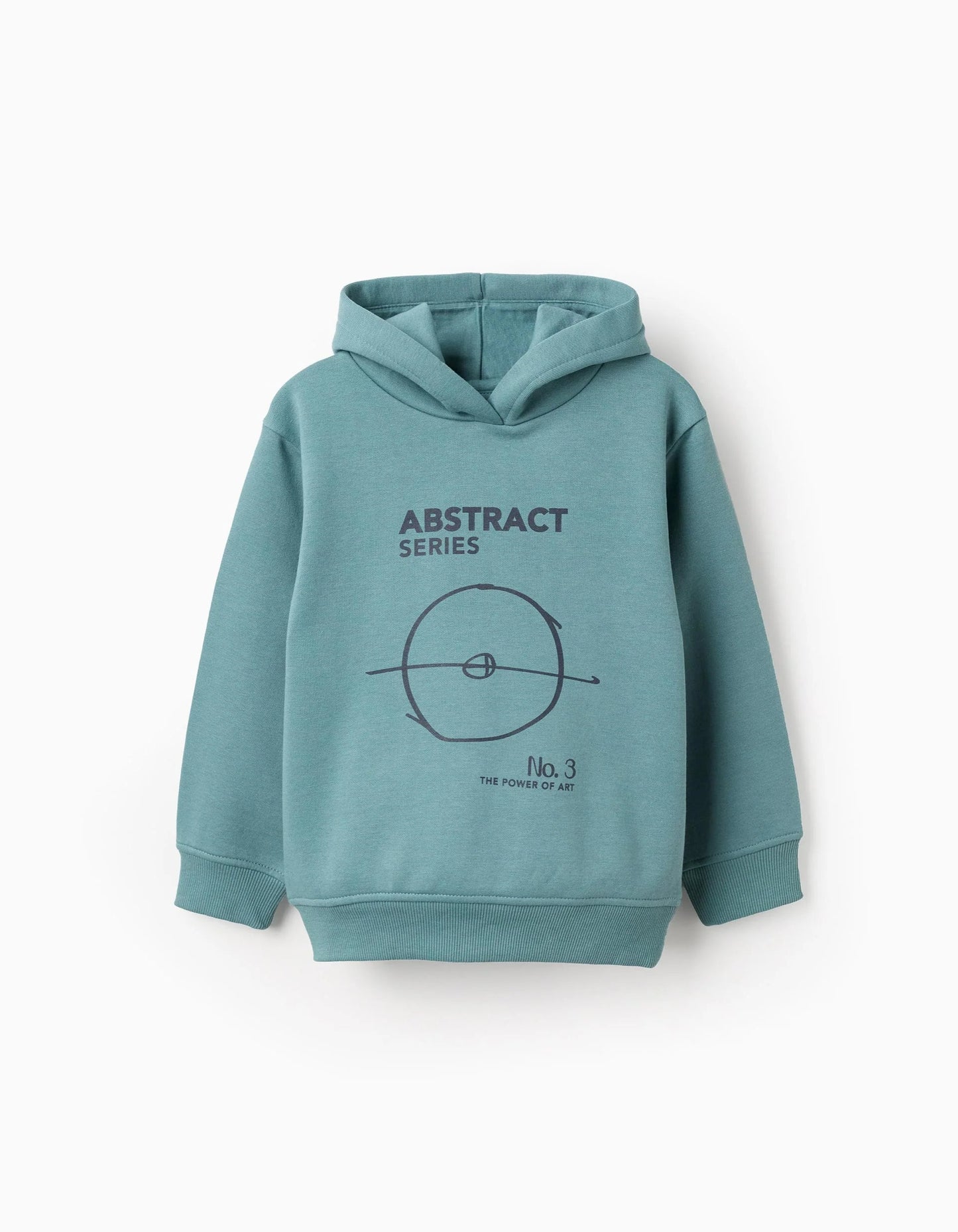 Hooded Brushed Sweatshirt for Boys 'Abstract', Turquoise