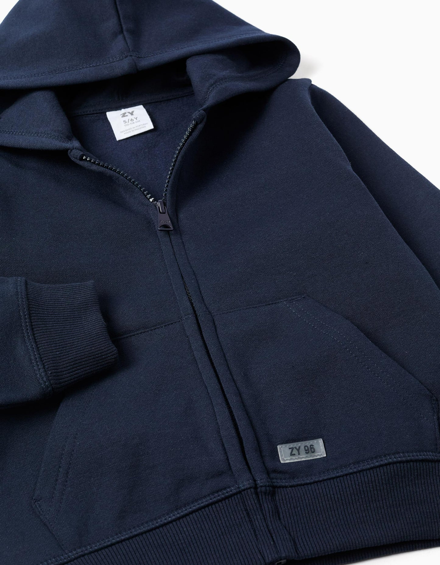 Hooded Jacket + T-shirt + Trousers for Boys, Dark Blue/White