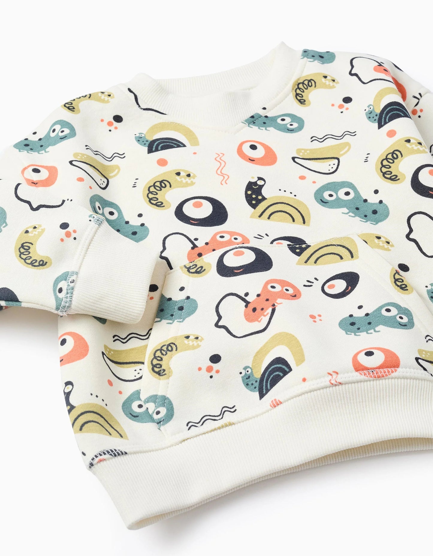 Brushed Sweatshirt for Boys 'Insects', White