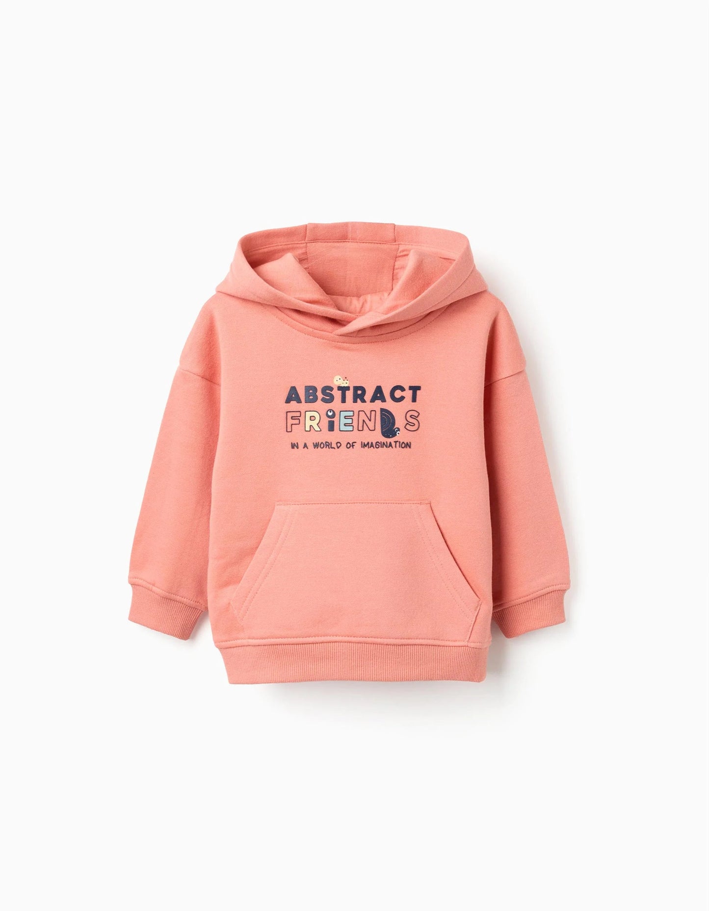 Hooded Sweatshirt with 'Abstract Friends' Print for Baby Boys, Orange