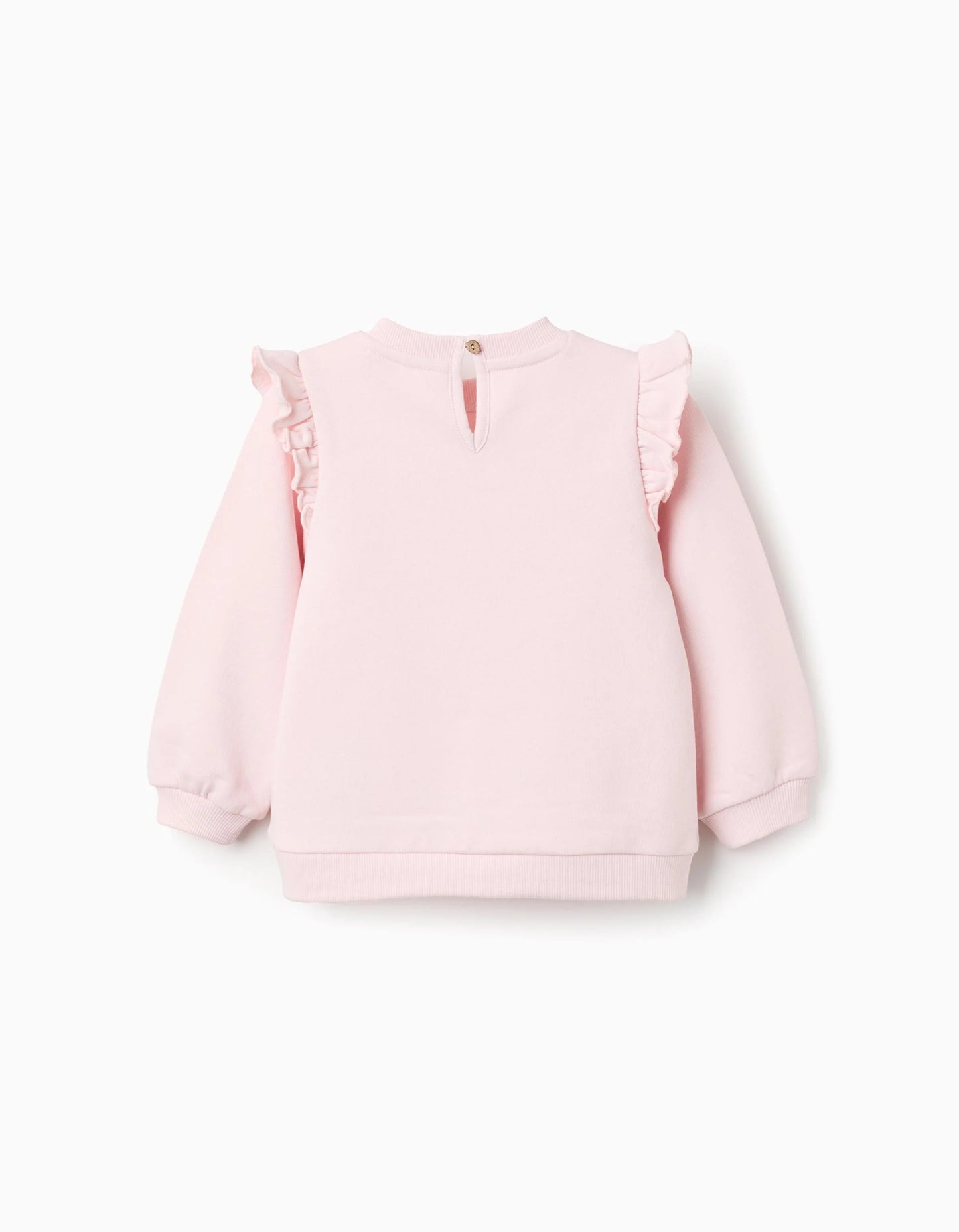Cotton Sweatshirt with Ruffles for Newborn Girls 'Marie', Pink