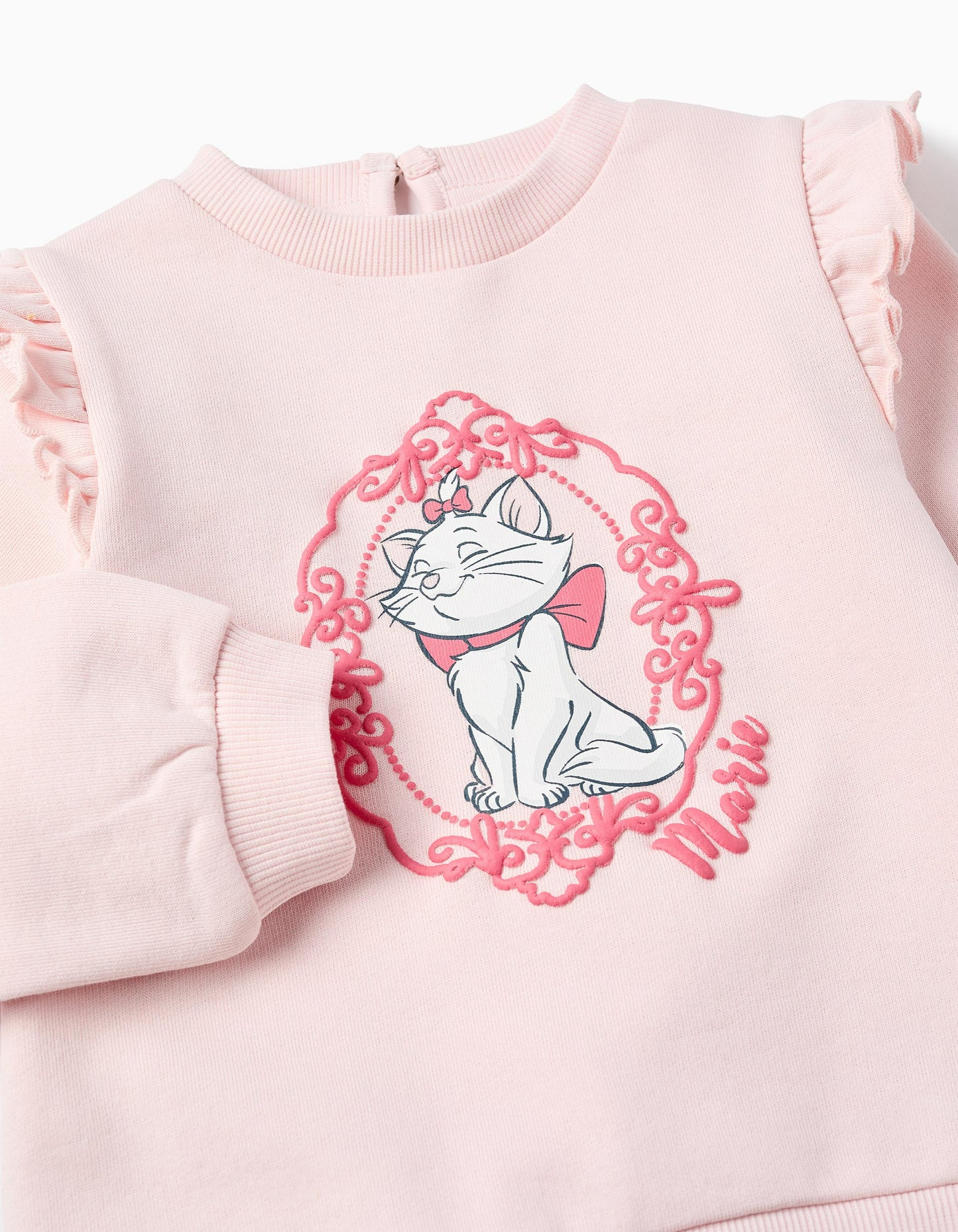Cotton Sweatshirt with Ruffles for Newborn Girls 'Marie', Pink