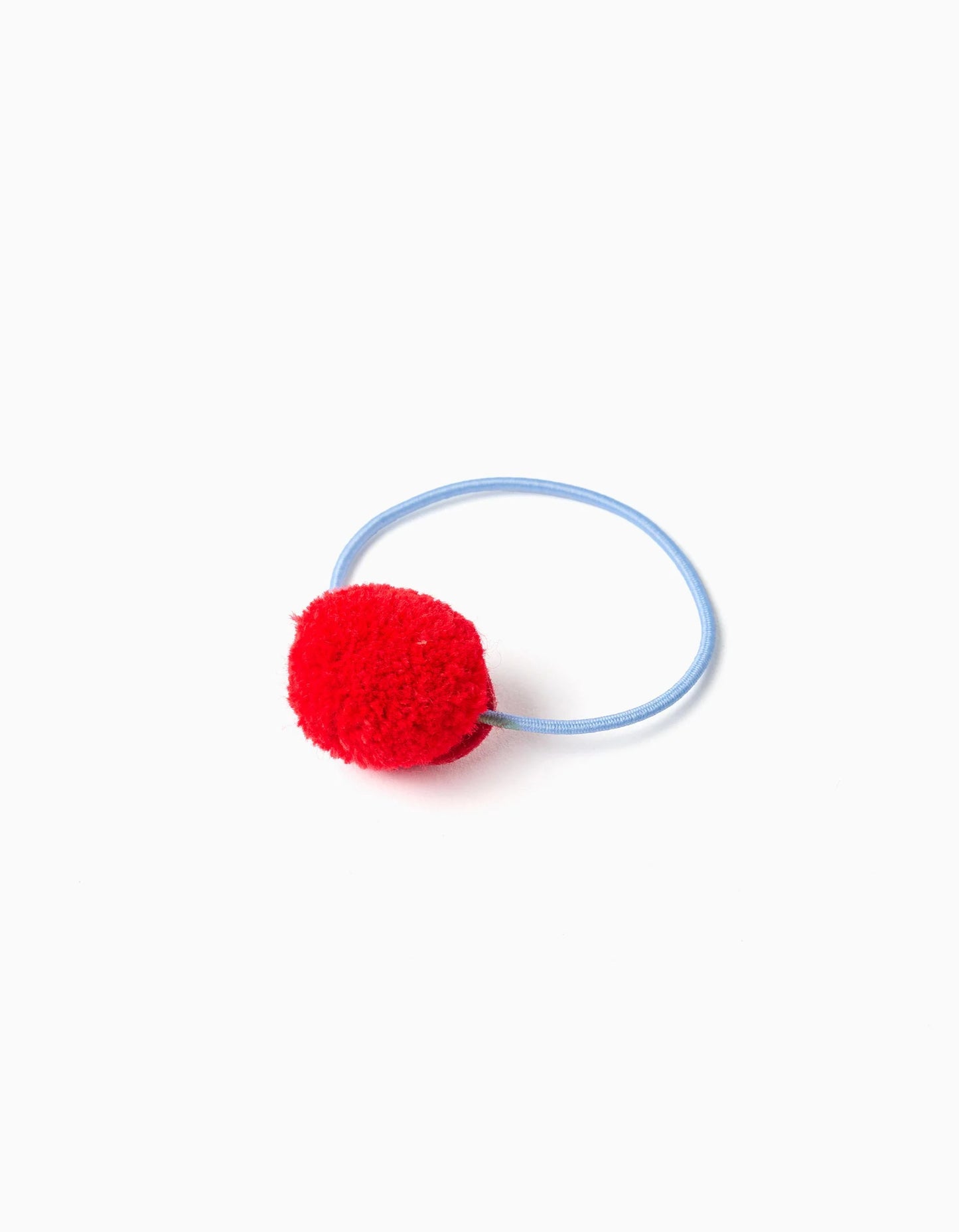 Striped Jeans + Pompom Hair Bobble for Girls, Blue