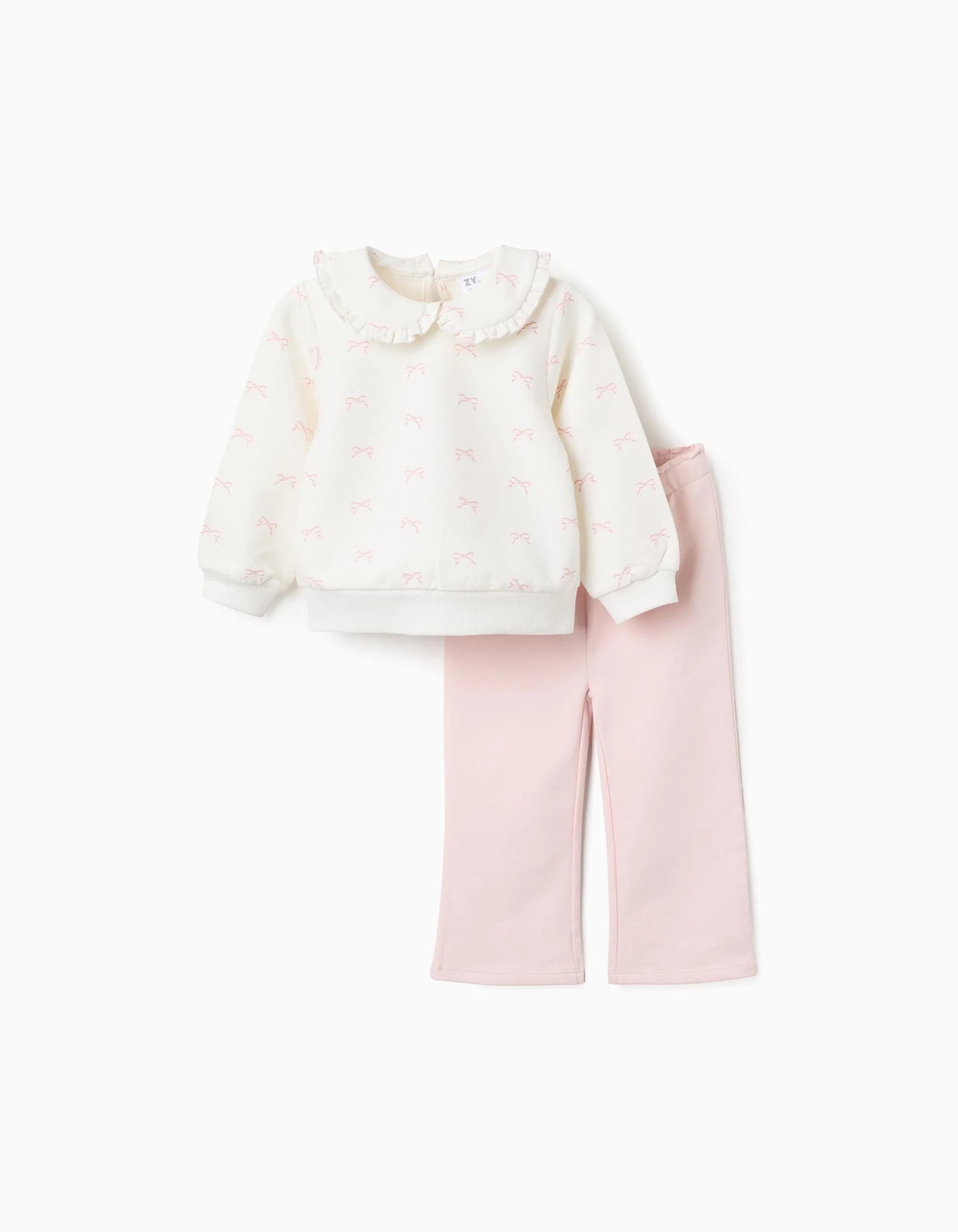 Tracksuit for Baby Girls 'Bows', White/Pink