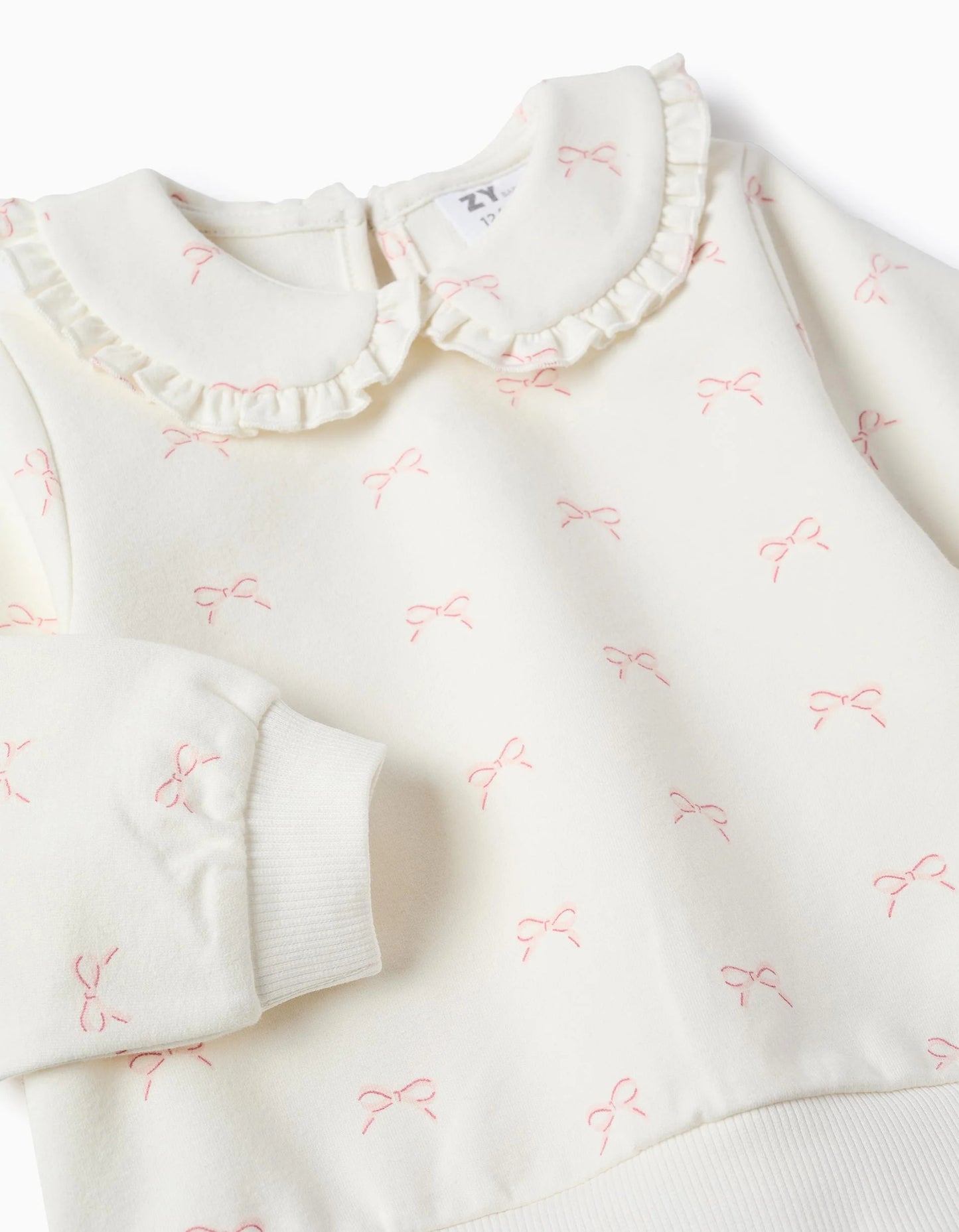 Tracksuit for Baby Girls 'Bows', White/Pink