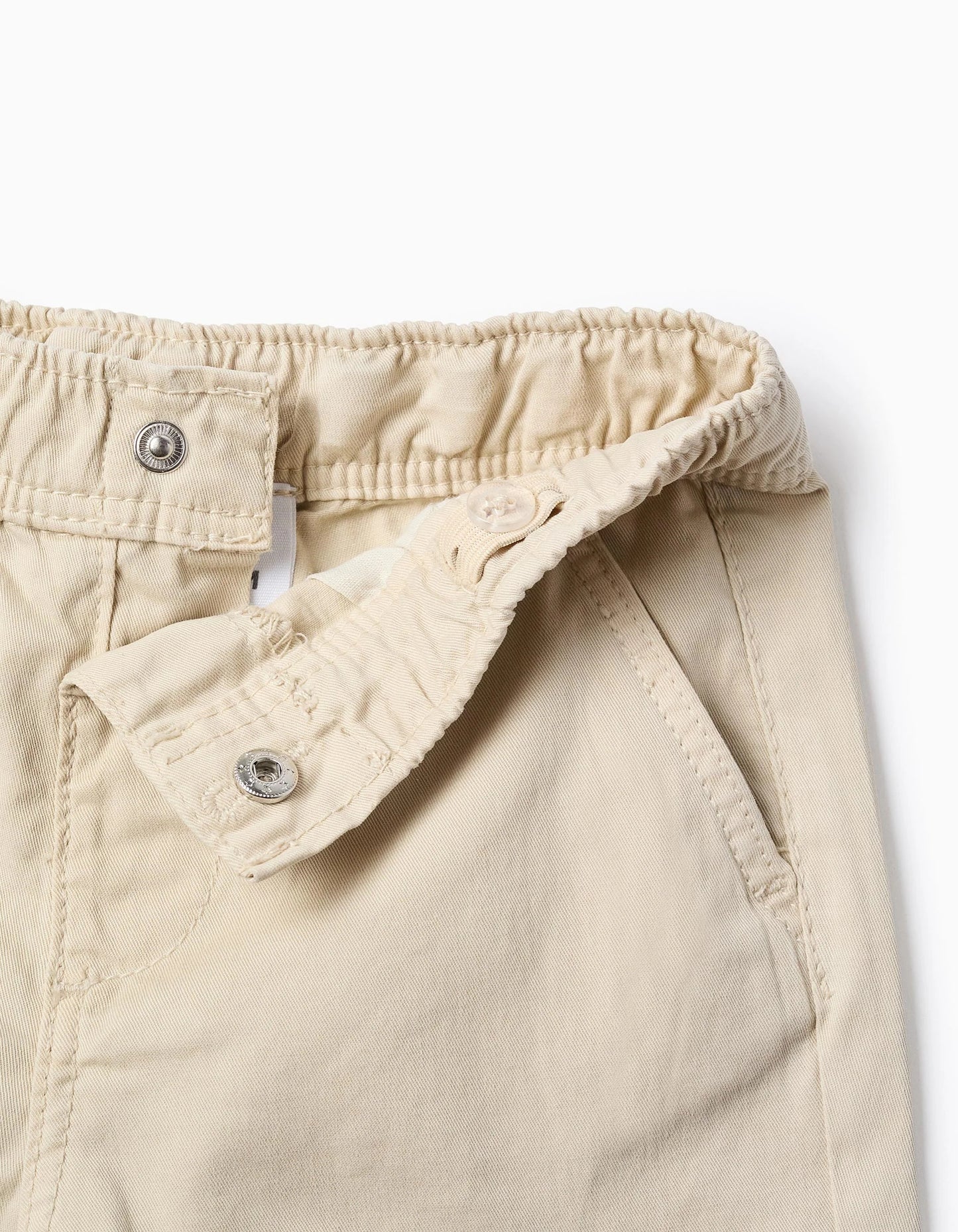 Twill Cargo Trousers for Baby Boys, Beige