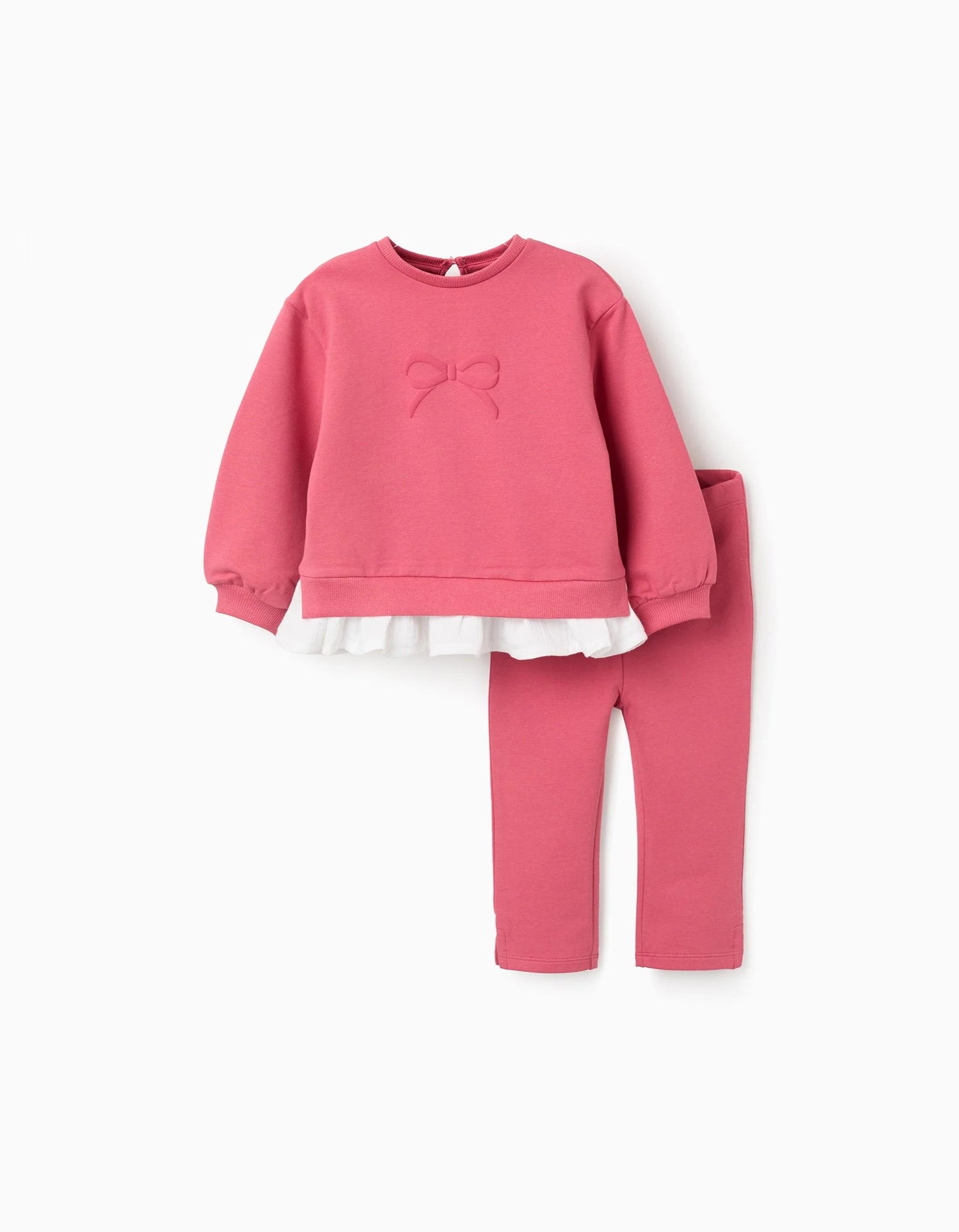 Tracksuit with Ruffles for Baby Girls 'Bow', Pink