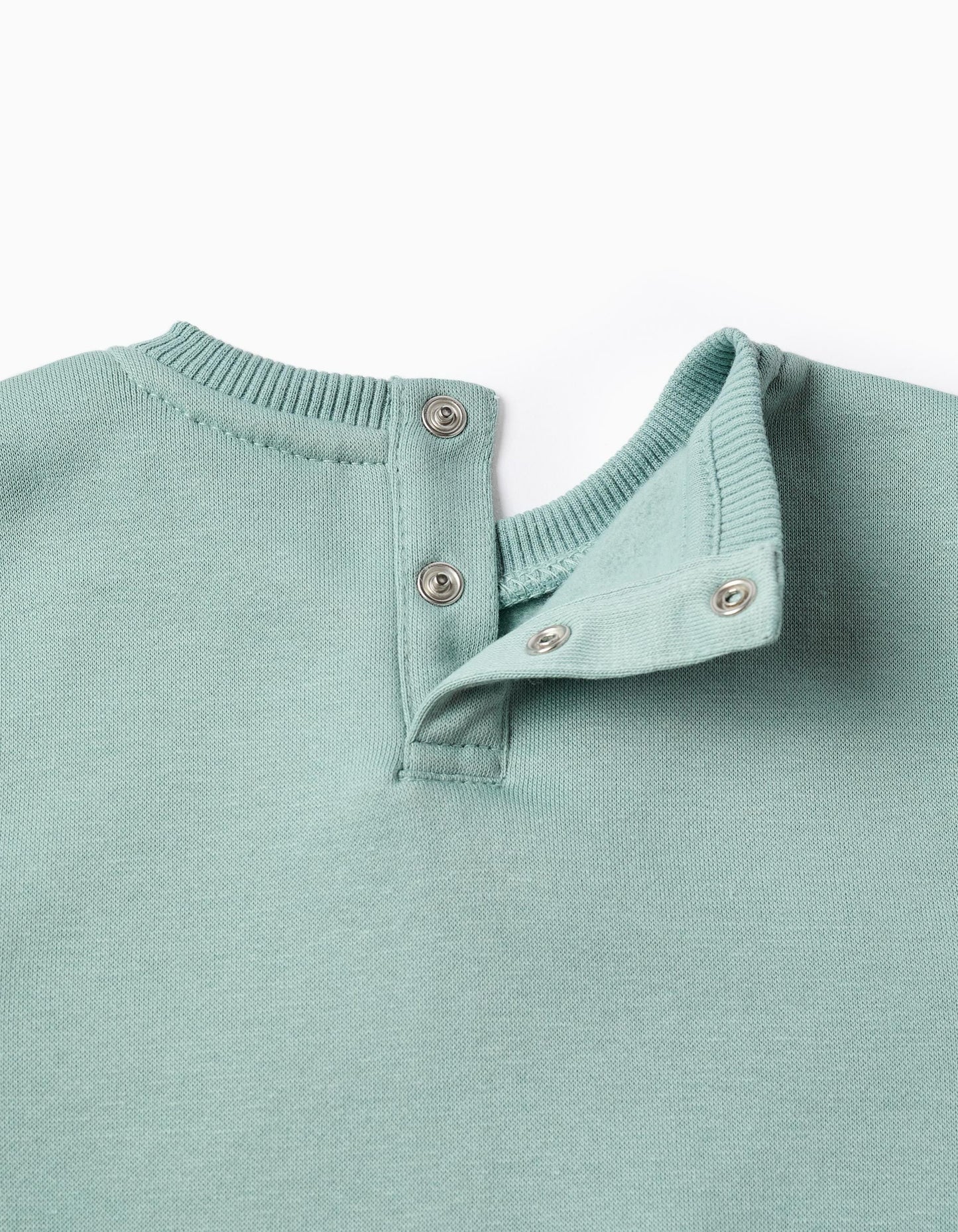 Brushed Sweatshirt with Print for Baby Girls 'Circle', Aqua Green