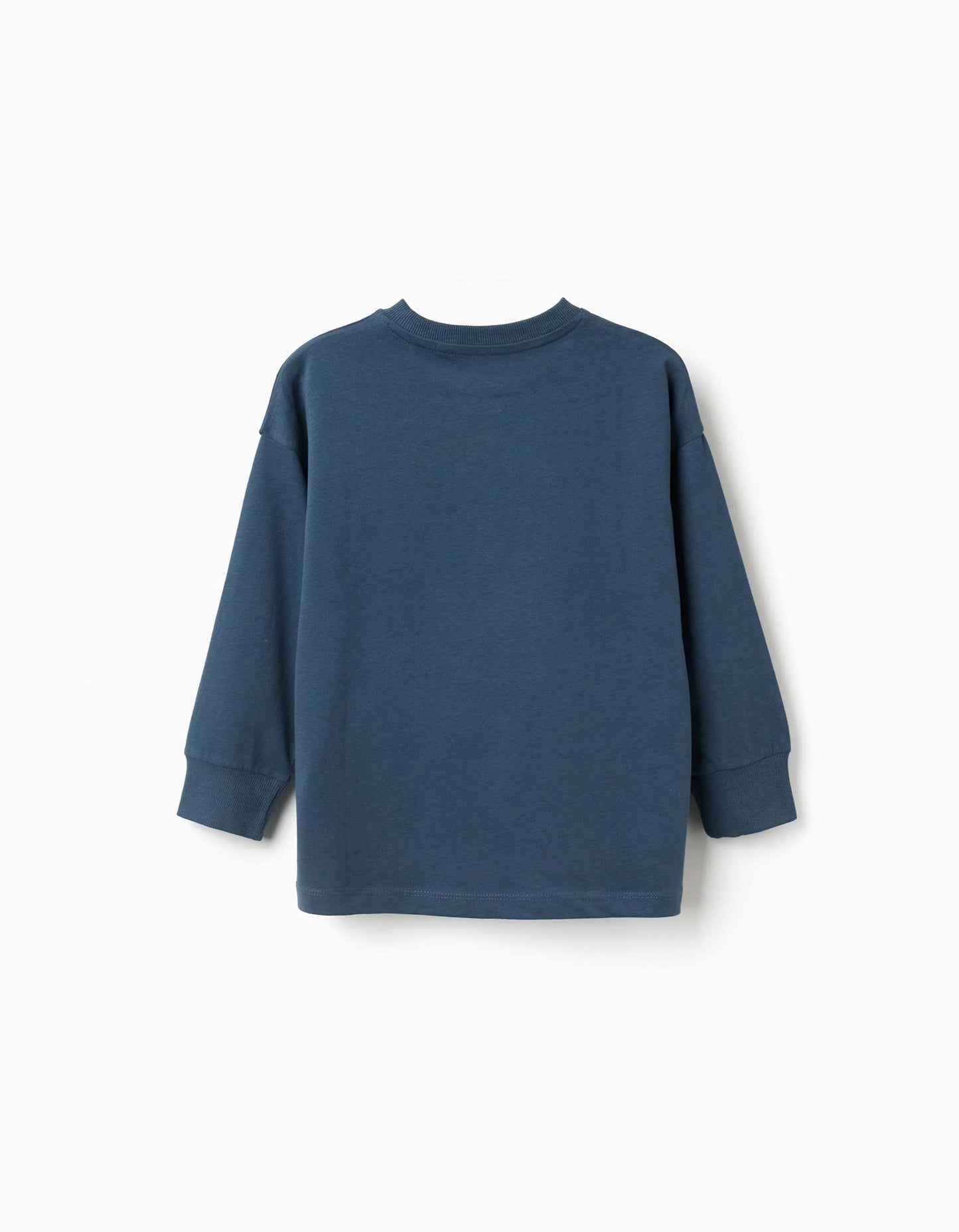Long sleeve cotton T-shirt 'North Carolina' for boys, petrol blue