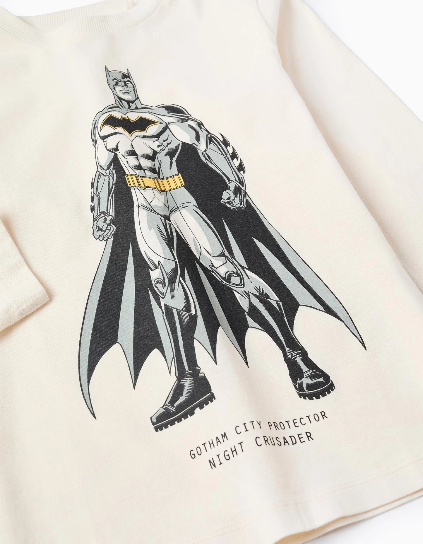 Long Sleeve Cotton T-Shirt for Boys 'Batman', Beige