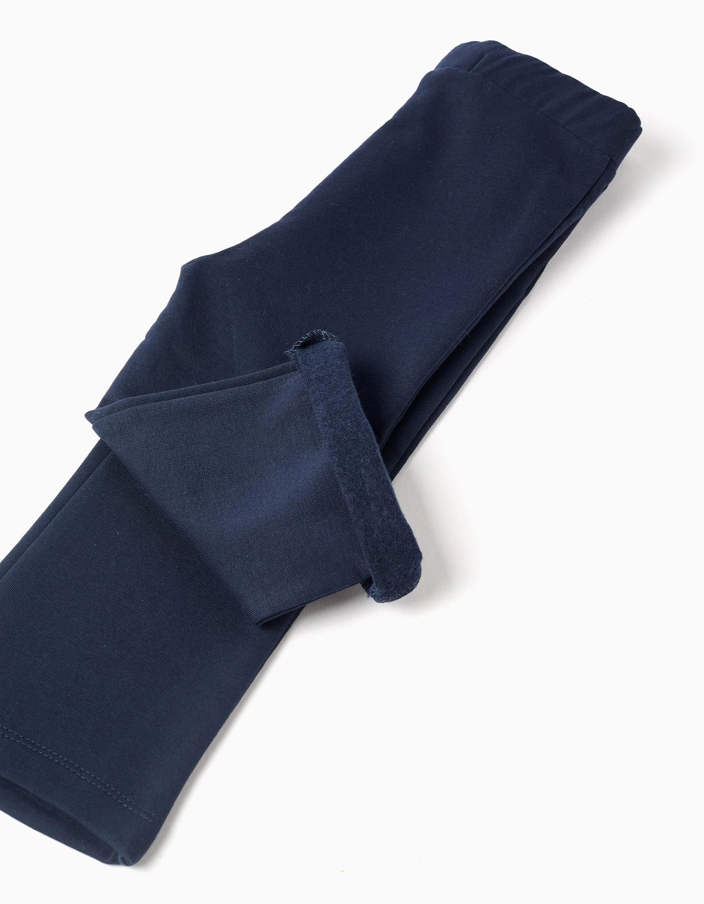 Brushed Set of Sweatshirt + Leggings for Baby Girl, White/Dark Blue