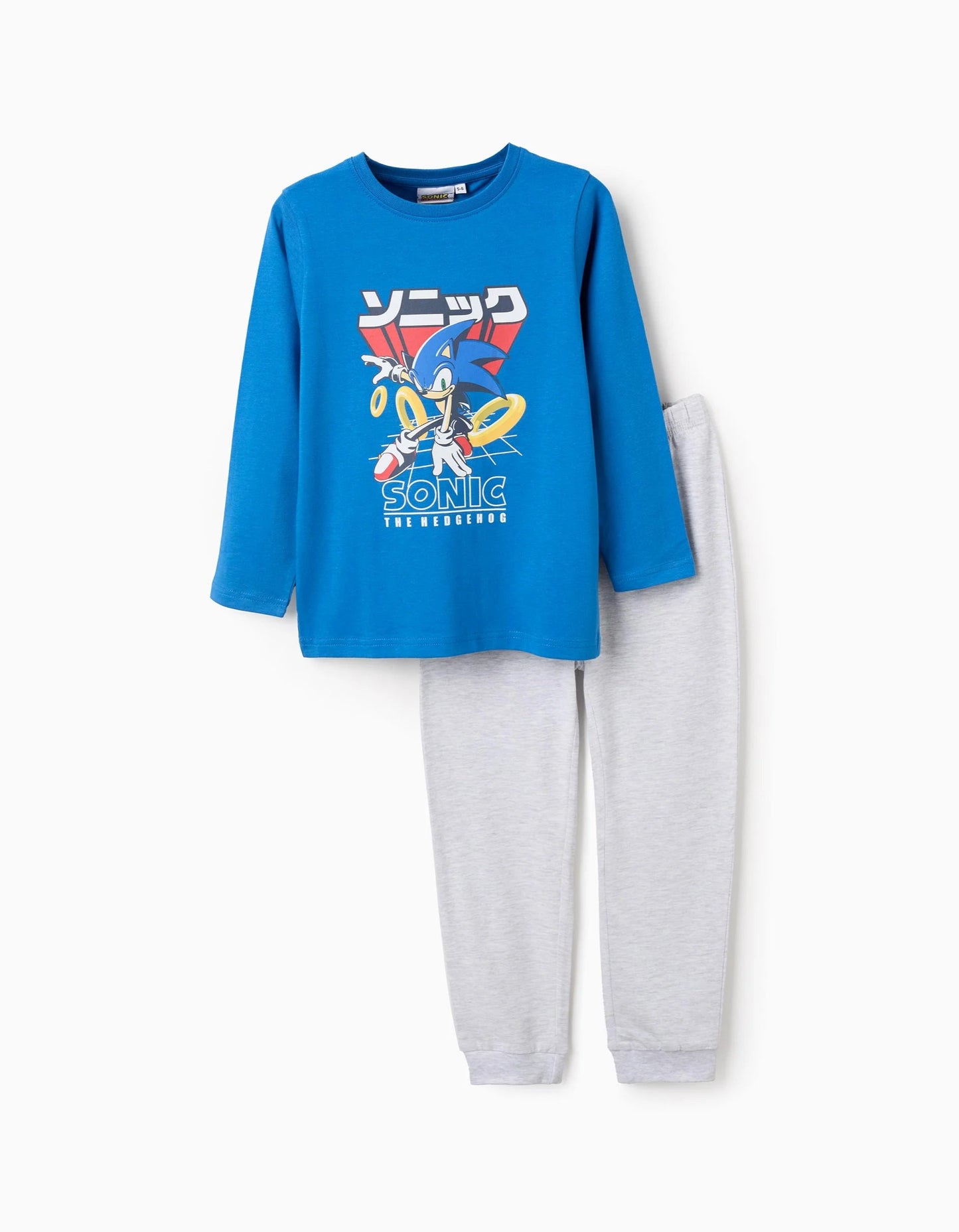 Cotton Pyjama for Boys 'Sonic', Blue/Grey