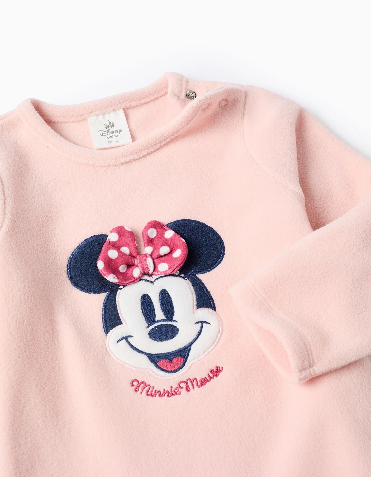 Polar babygrow with Minnie embroidery for baby girls, pink