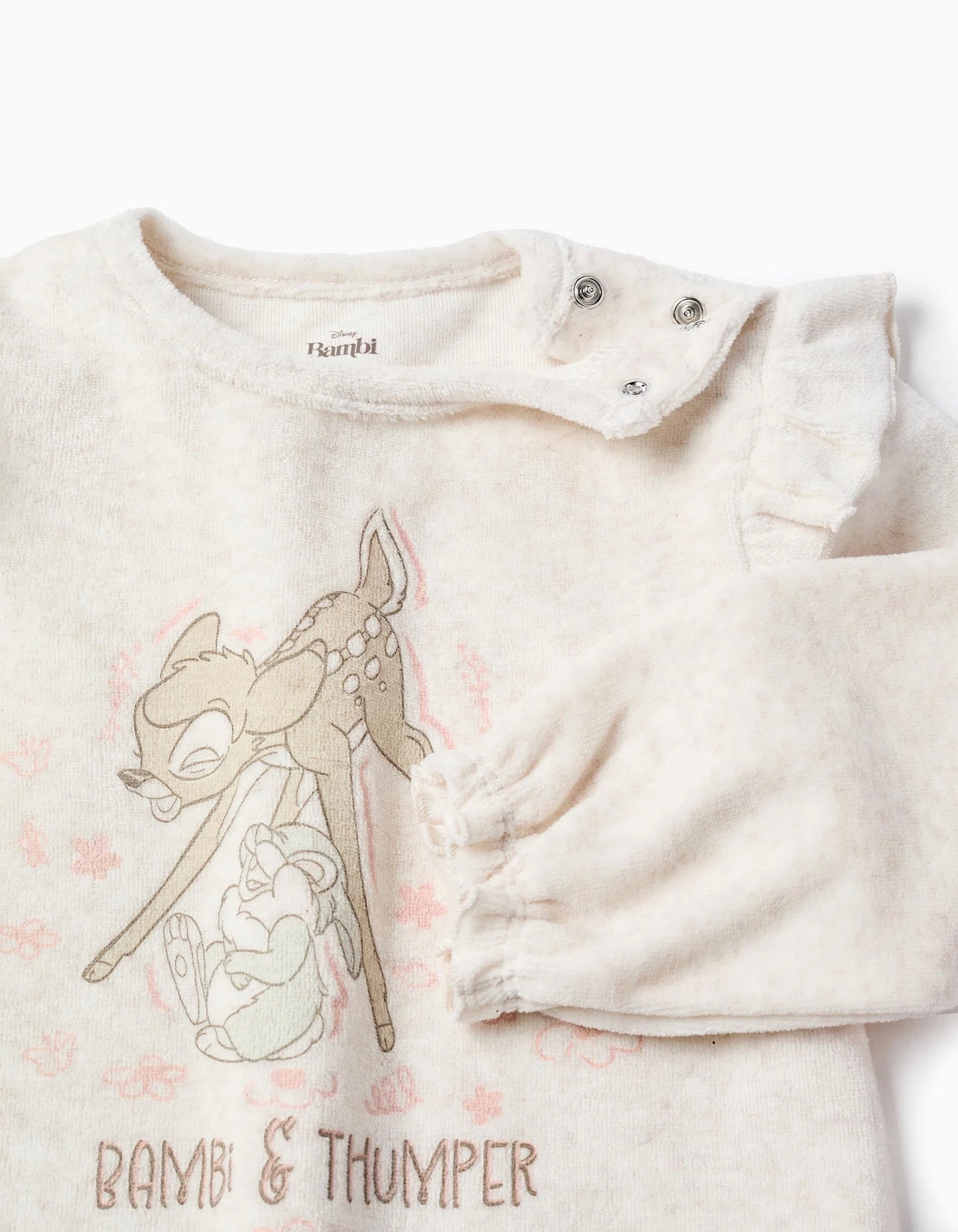 Velour Pyjama for Baby Girls 'Bambi & Thumper', Beige/Pink