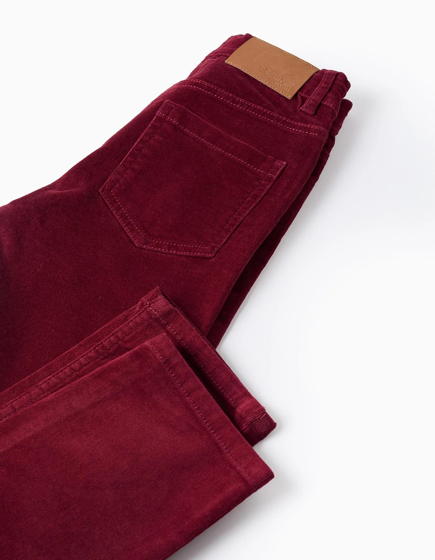 Corduroy Trousers 'Slim Fit' for Boys, Dark Red