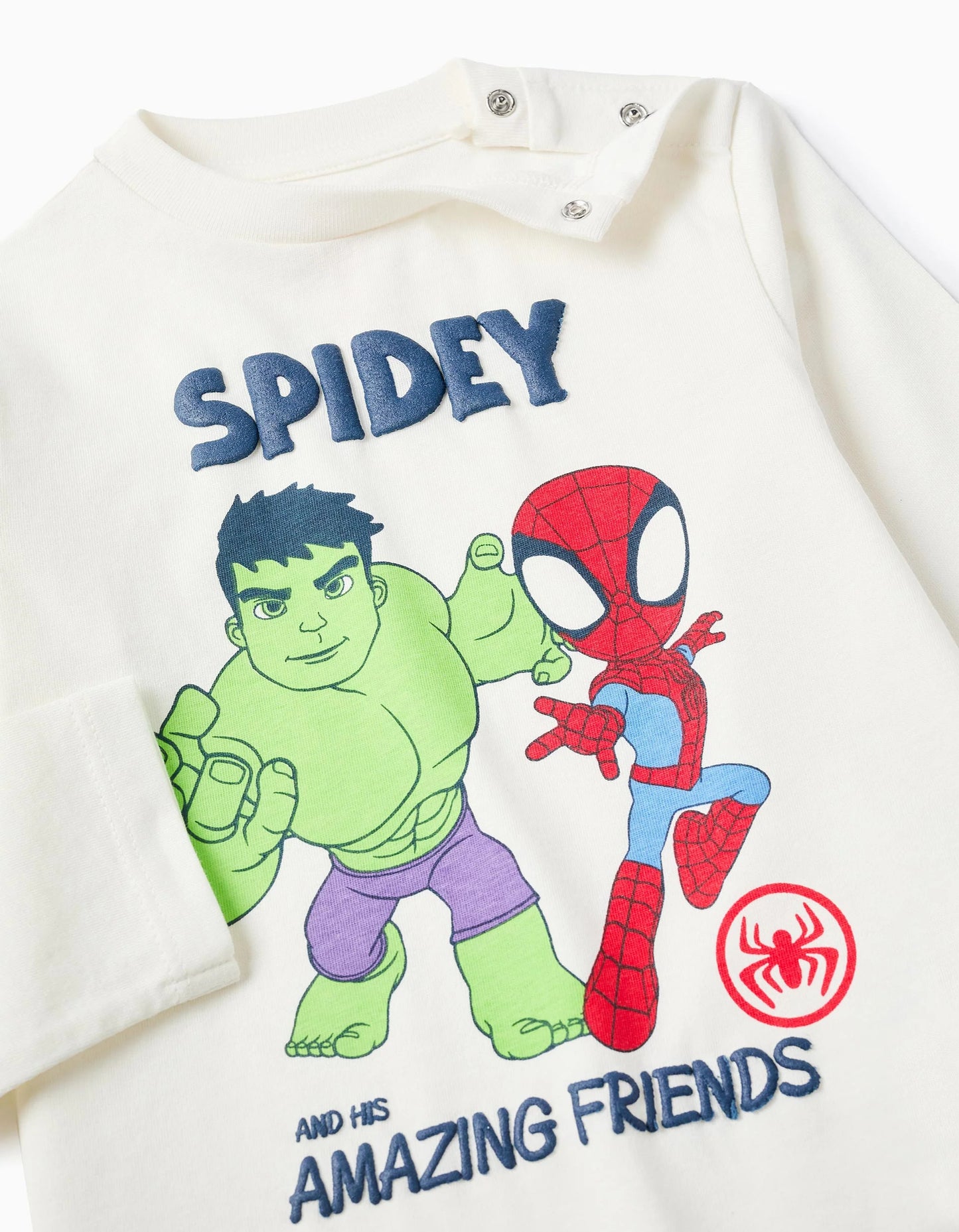 Long Sleeve T-shirt for Baby Boys 'Spidey', Light Beige