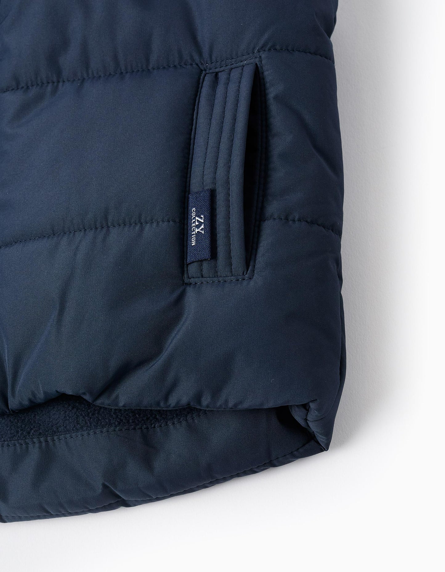 Padded Gilet with Polar Lining for Baby Boys, Dark Blue