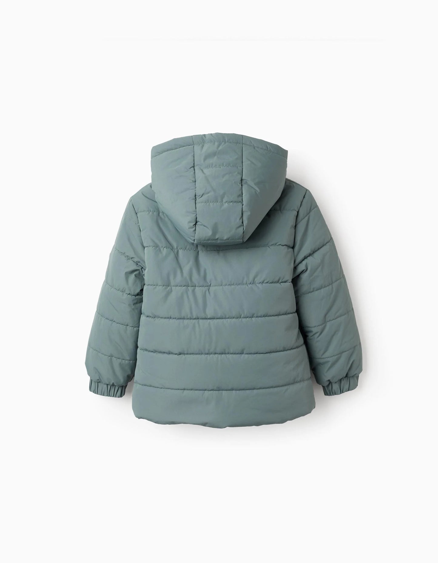 Hooded Padded Jacket with Polar Lining for Boys, Green