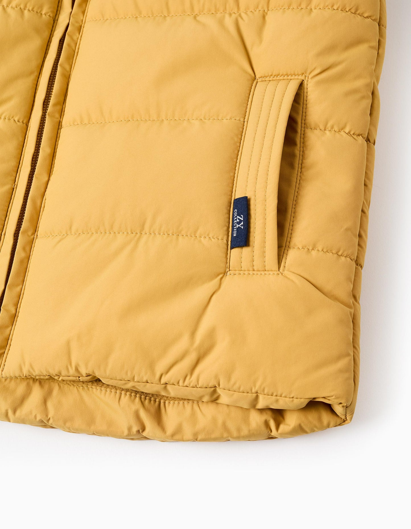 Padded Gilet with Polar Lining for Boys, Yellow