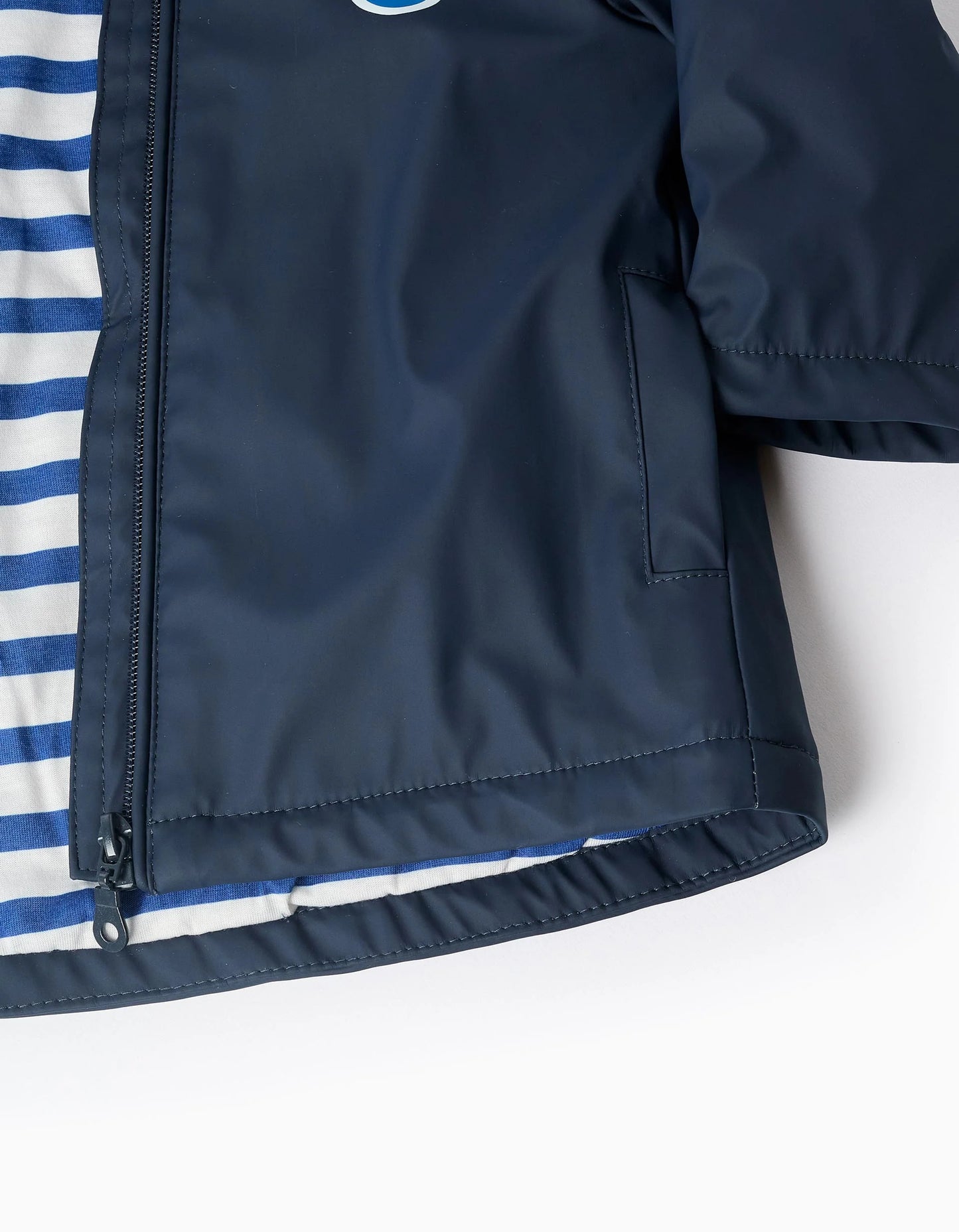 Hooded Rubber Parka Baby Boys 'Mickey', Dark Blue