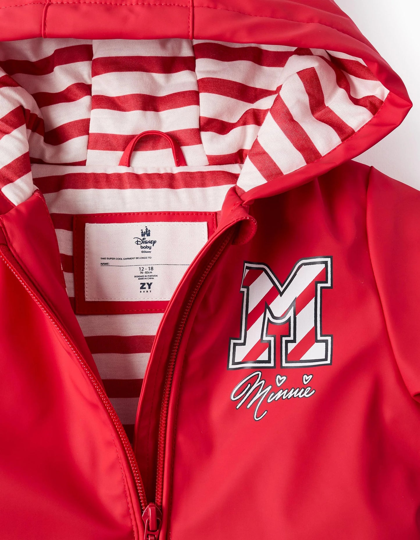 Hooded Rubber Parka for Baby Girls 'Minnie', Red