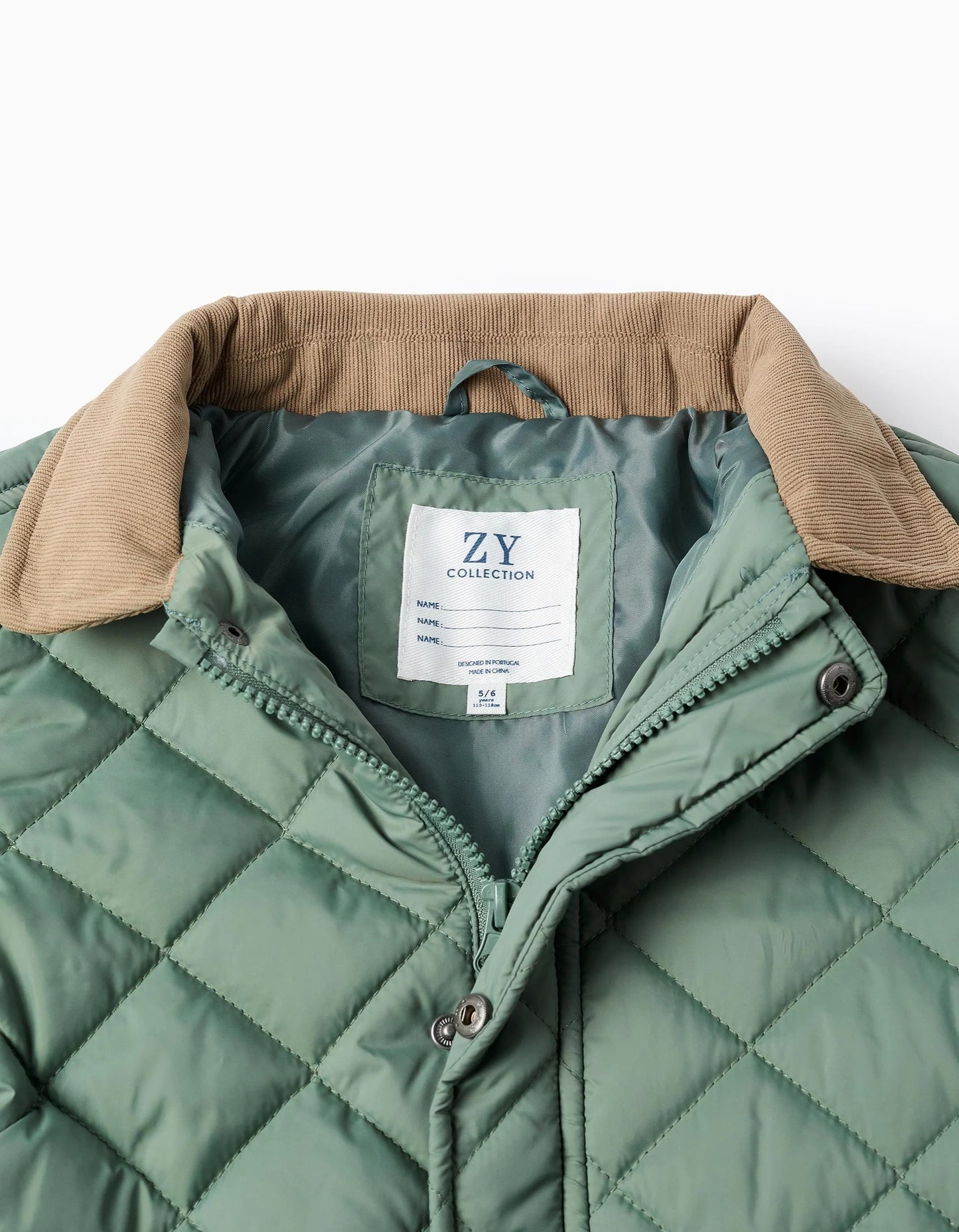 Padded Parka with Removable Hood for Boys, Dark Green