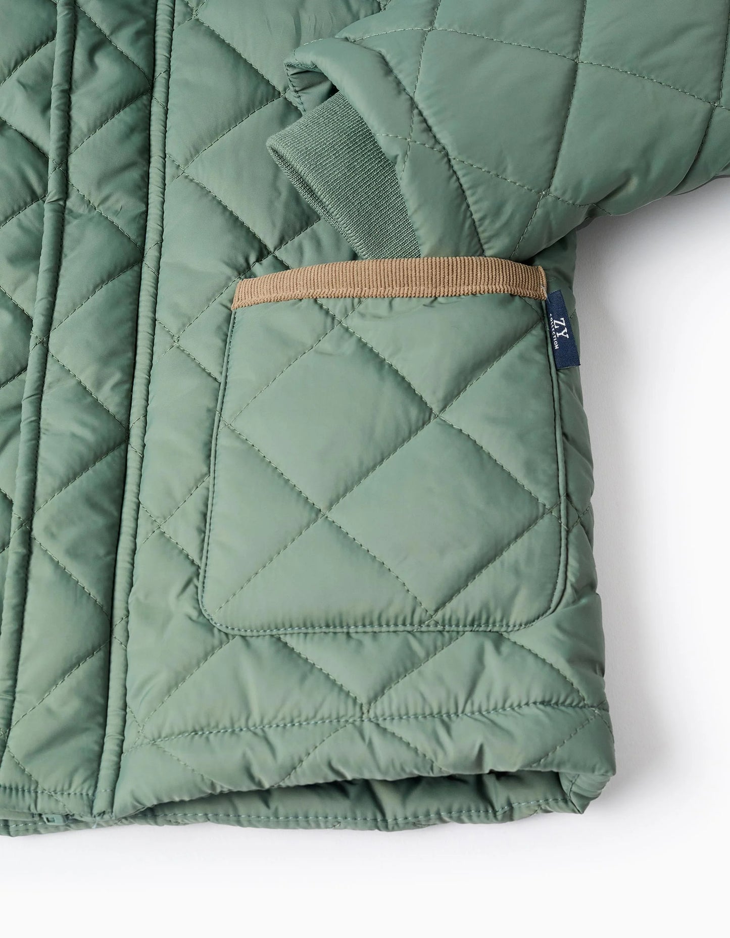 Padded Parka with Removable Hood for Boys, Dark Green