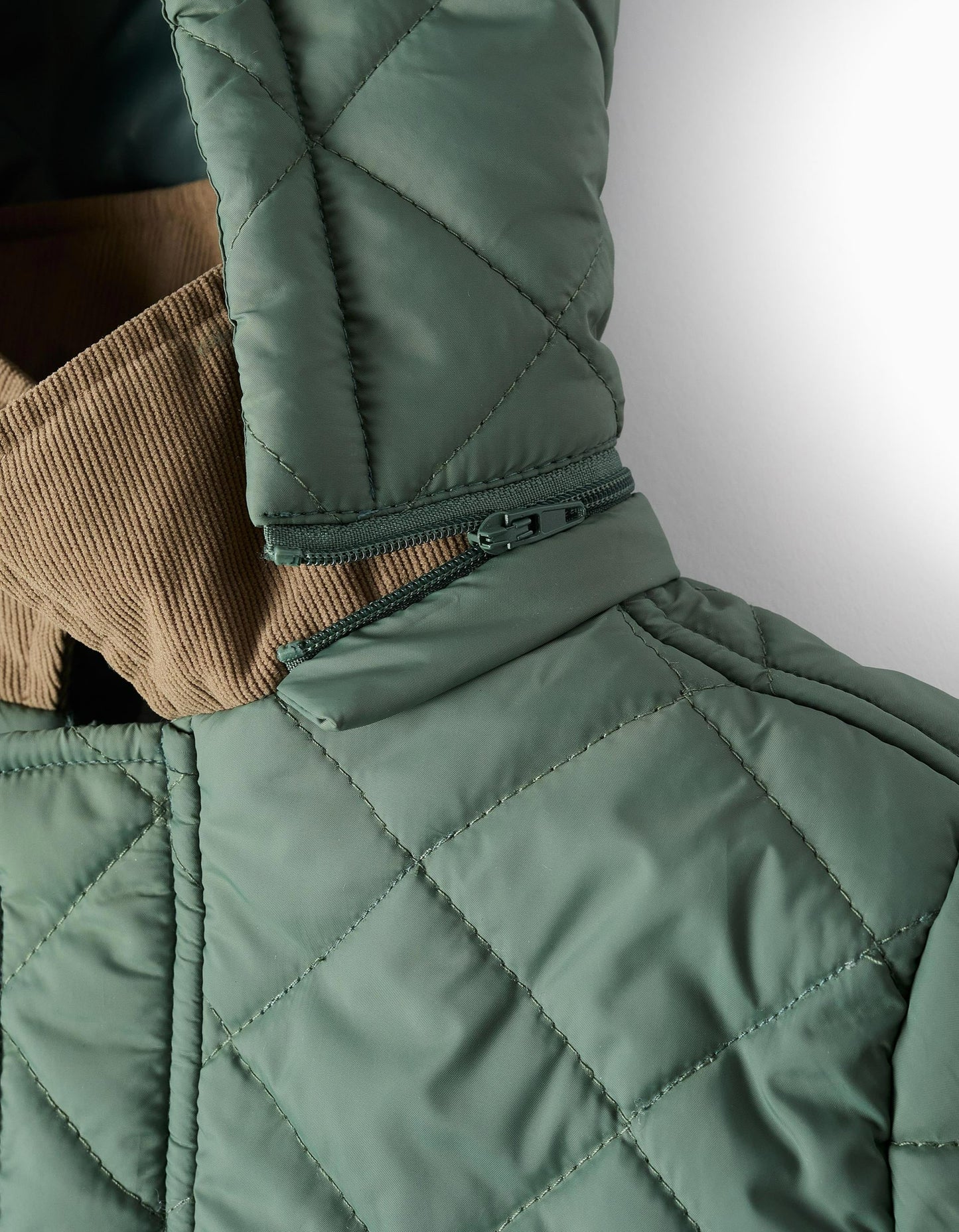 Padded Parka with Removable Hood for Boys, Dark Green