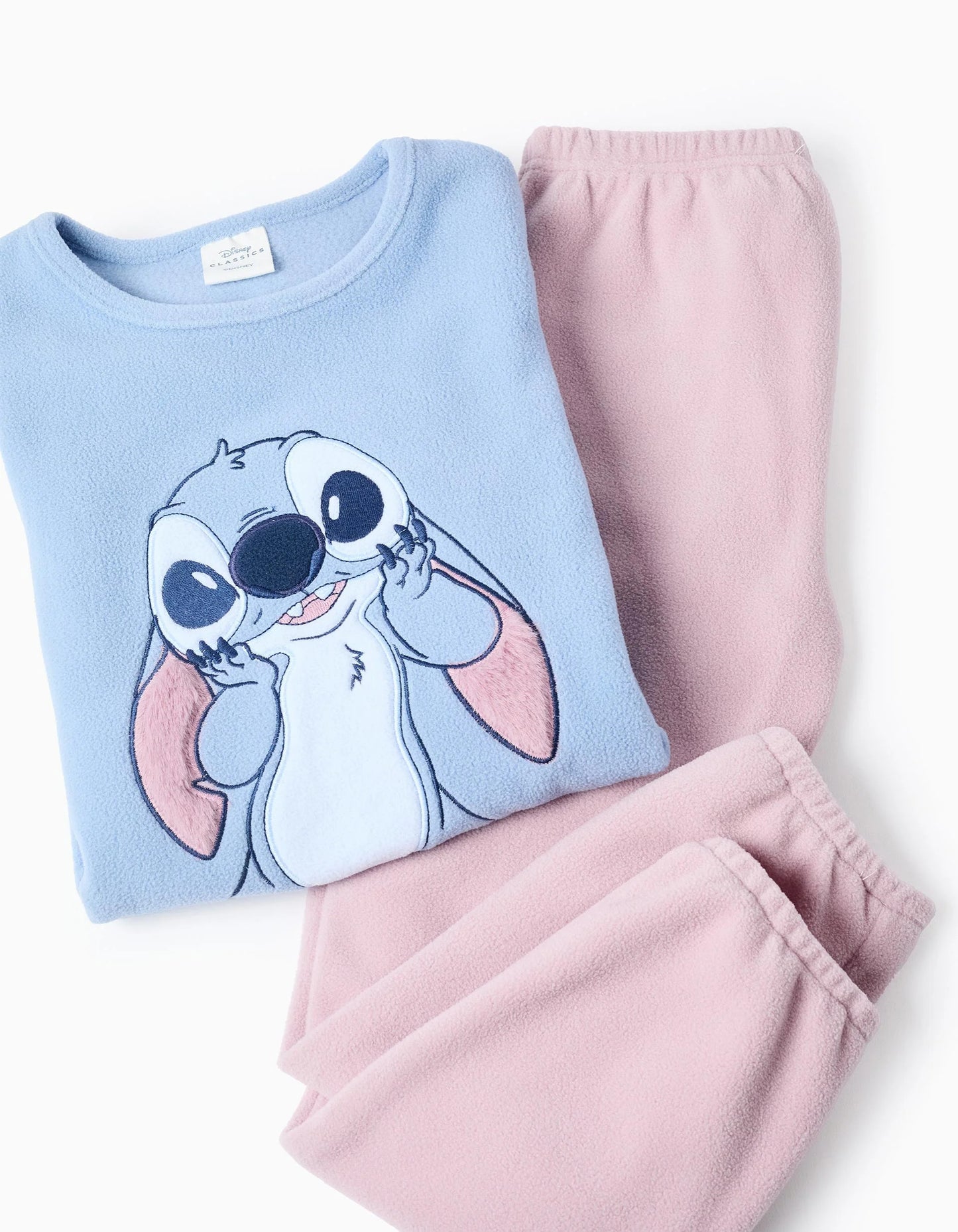 Polar Fleece Pyjamas for Girls 'Stitch', Blue/Pink
