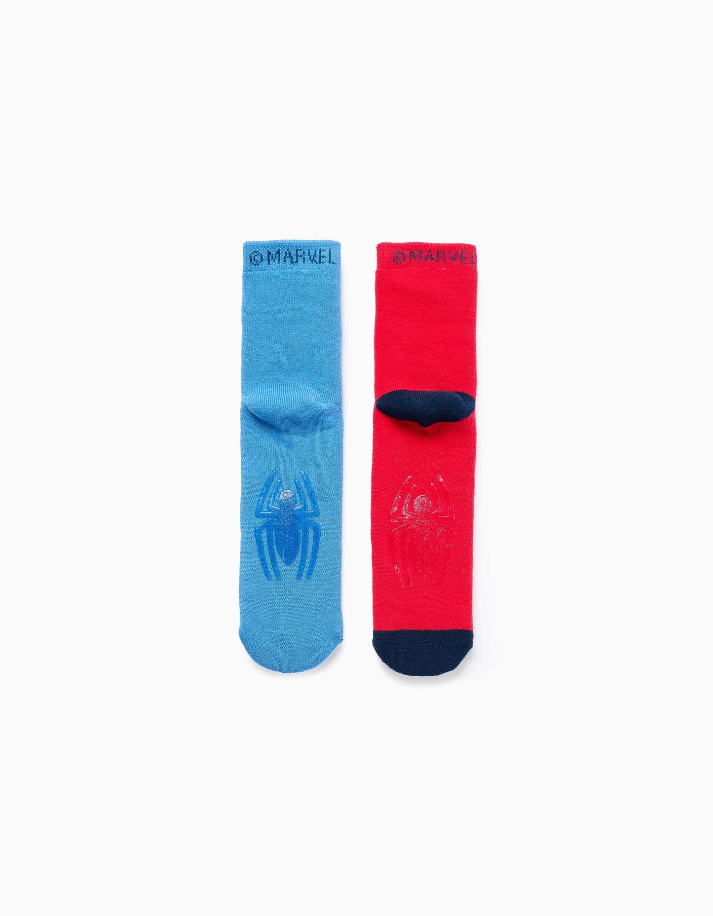 Pack 2 Pairs of Non-slip Socks for Boys 'Spiderman', Blue/Red