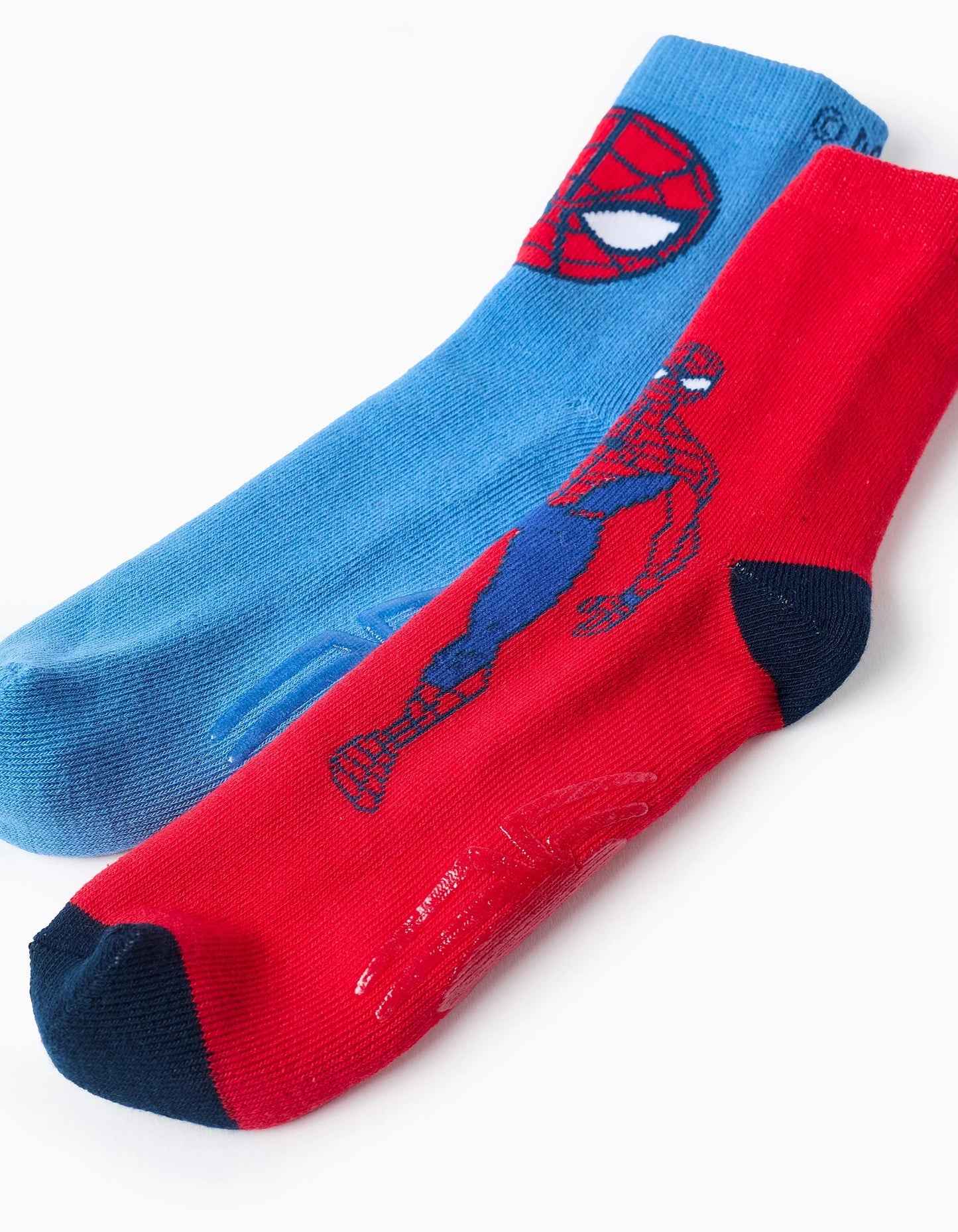 Pack 2 Pairs of Non-slip Socks for Boys 'Spiderman', Blue/Red