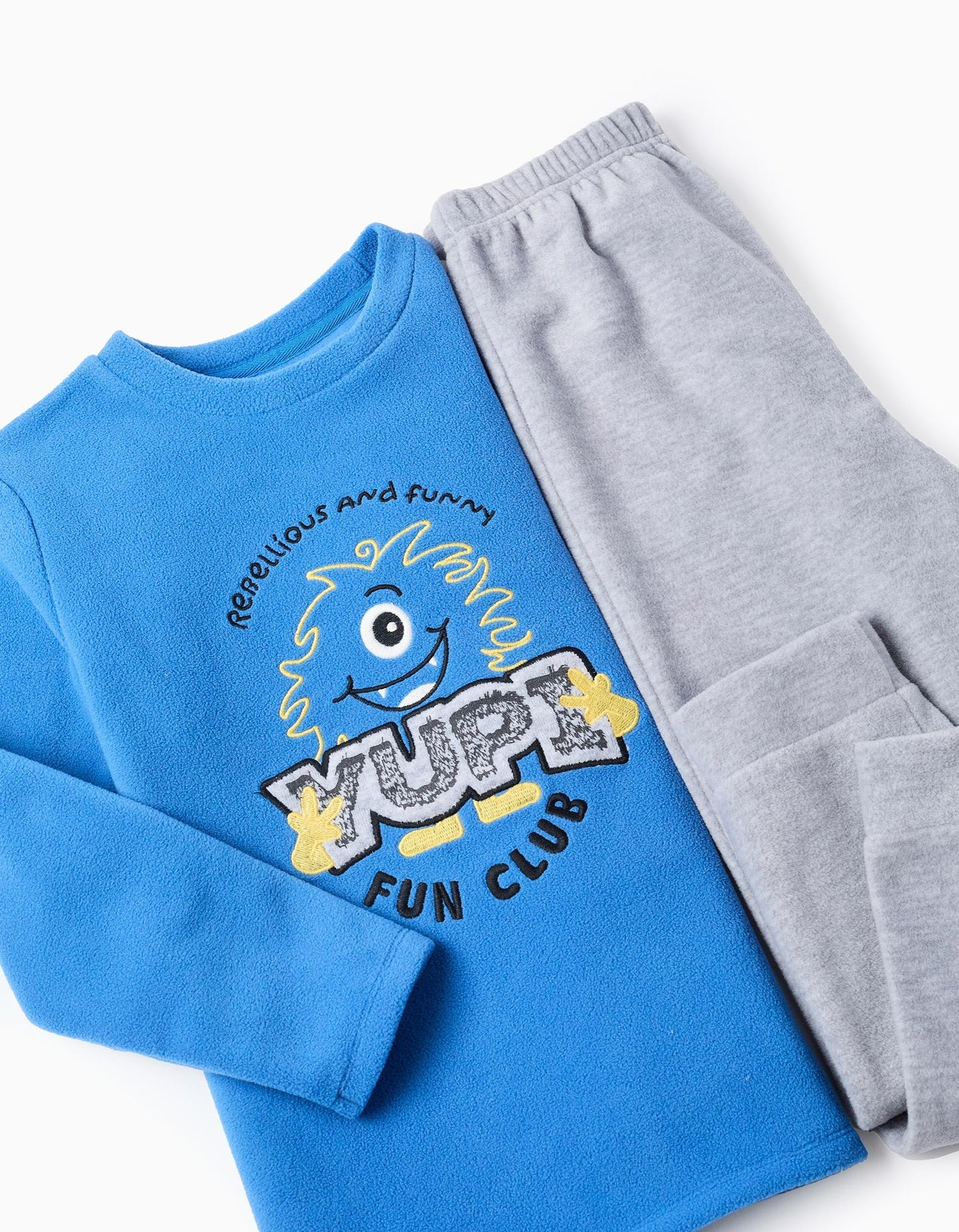 Polar Fleece Pyjamas for Boys 'Yupi', Blue/Grey