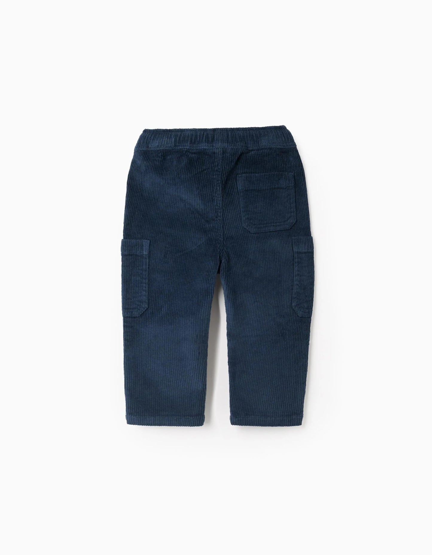 Cargo Corduroy Trousers for Baby Boys, Dark Blue