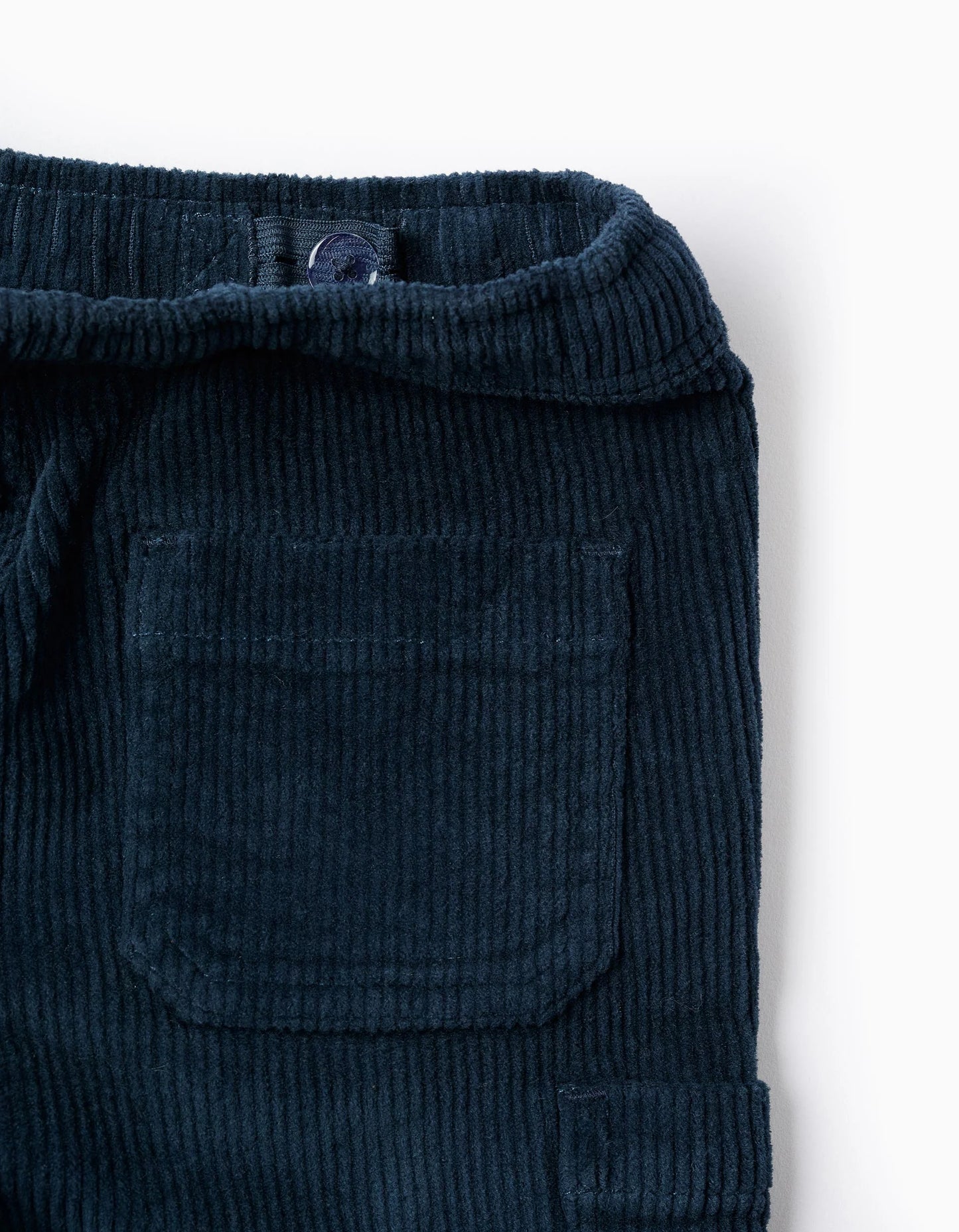 Cargo Corduroy Trousers for Baby Boys, Dark Blue