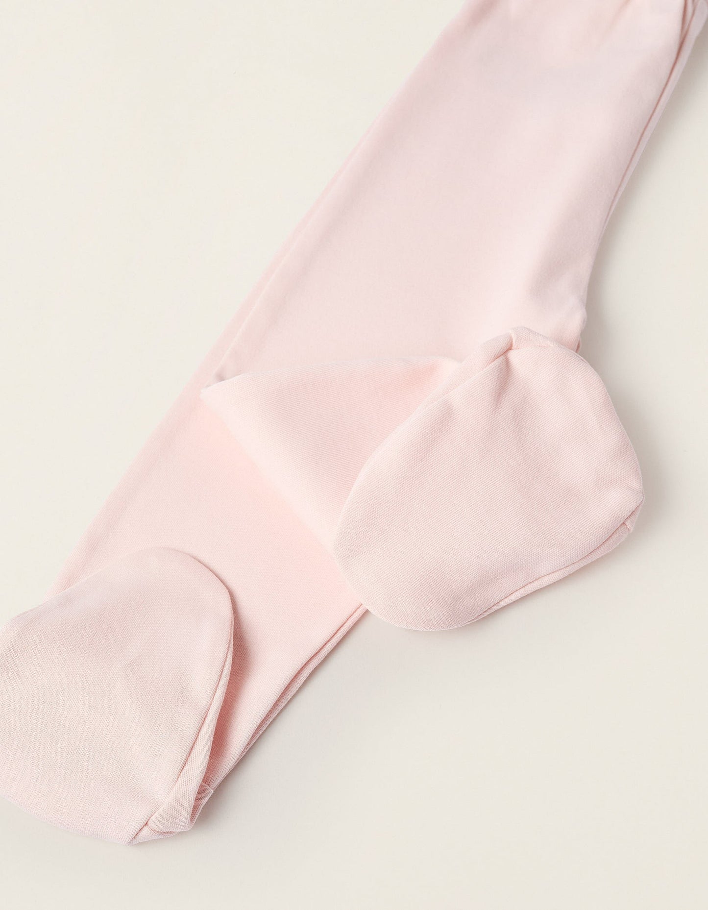 Pack of 2 Footed Trousers for Baby Girls 'Family Love', Pink/White