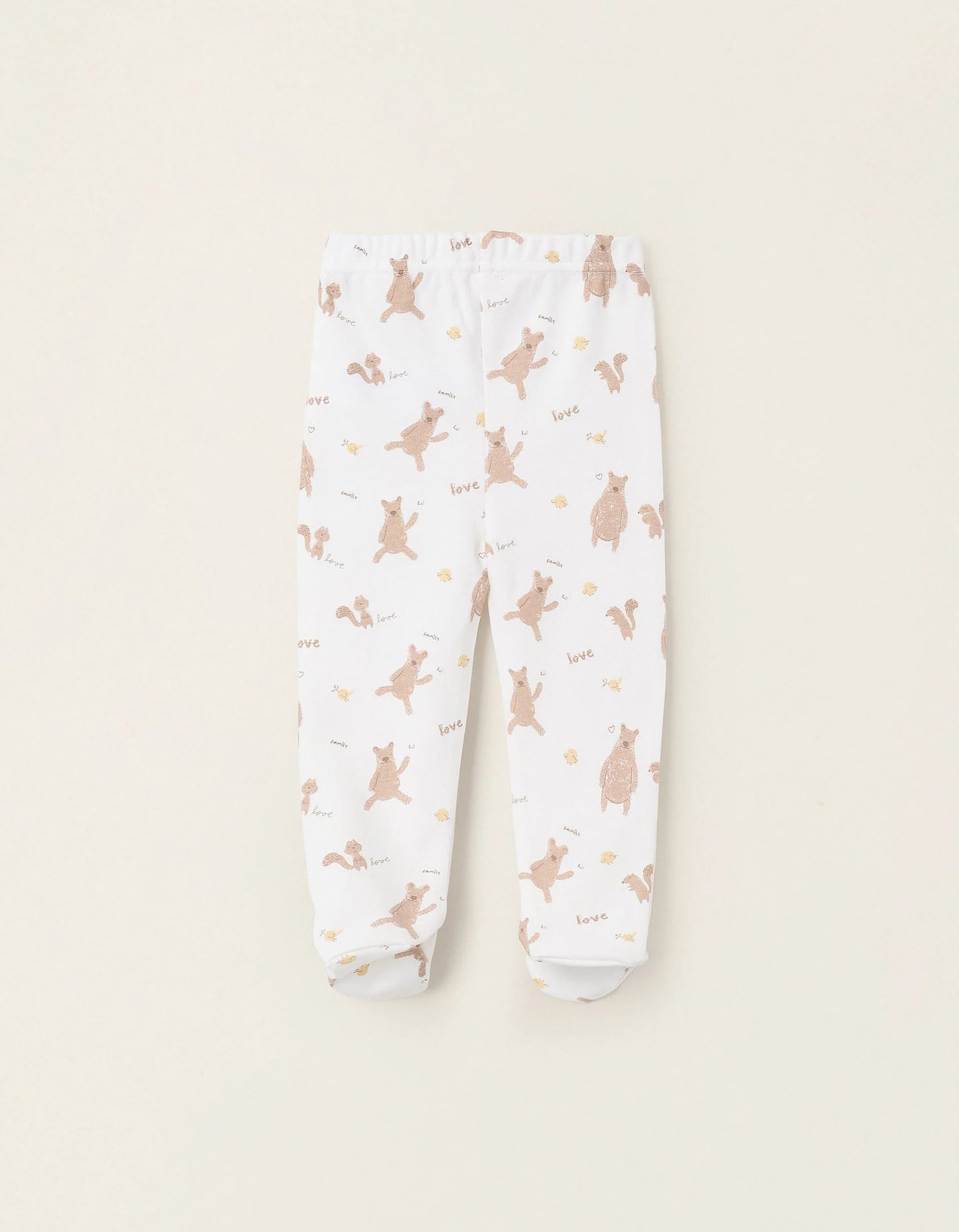 Pack of 2 Footed Trousers for Baby Boys 'Family Love', Blue/White