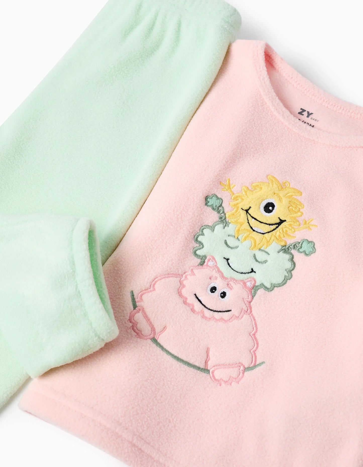 Polar Pyjama for Baby Girls 'Monsters of Emotions', Pink/Green
