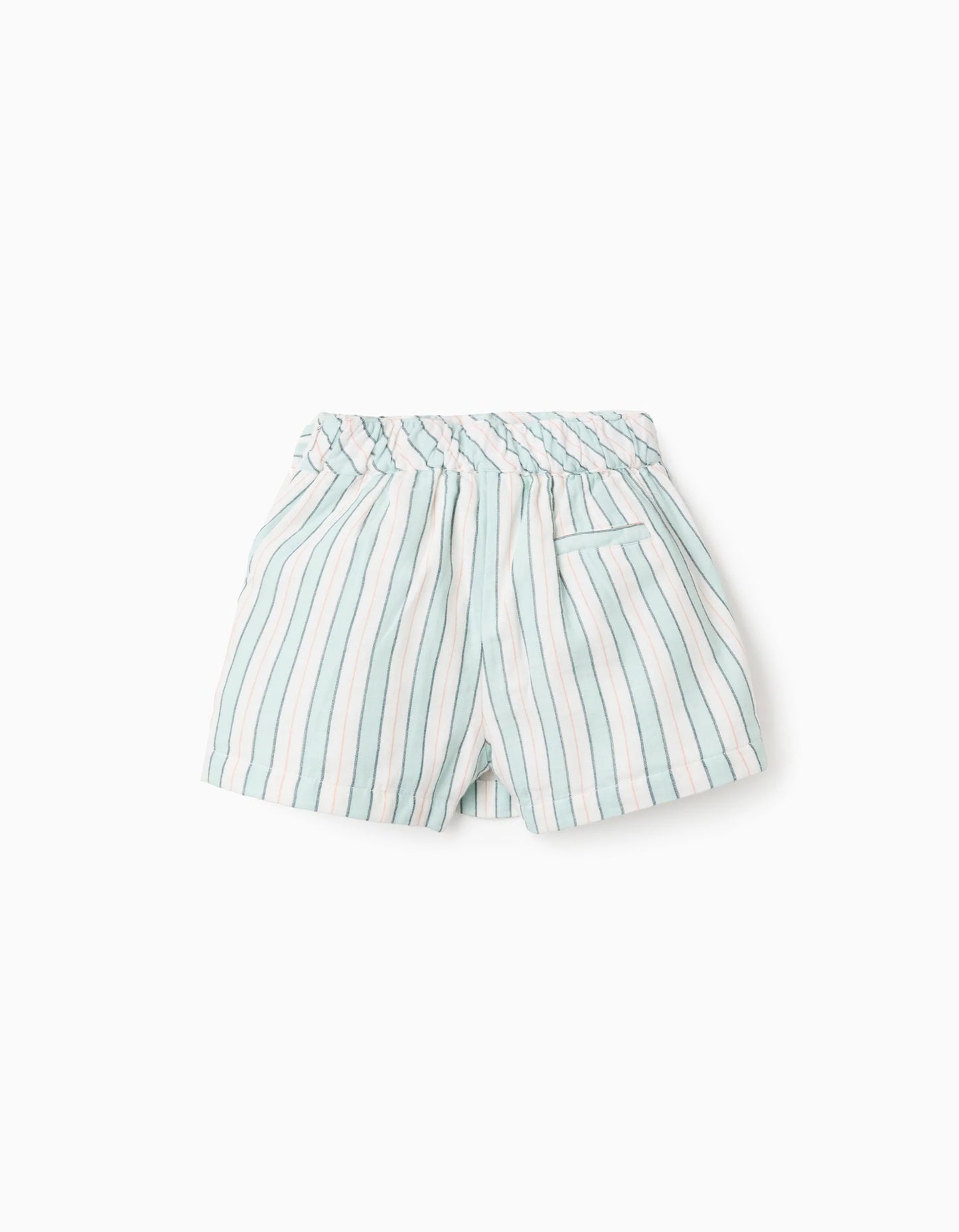 Striped Cotton Pinafore Dress for Baby Girls 'B&S', Green/White