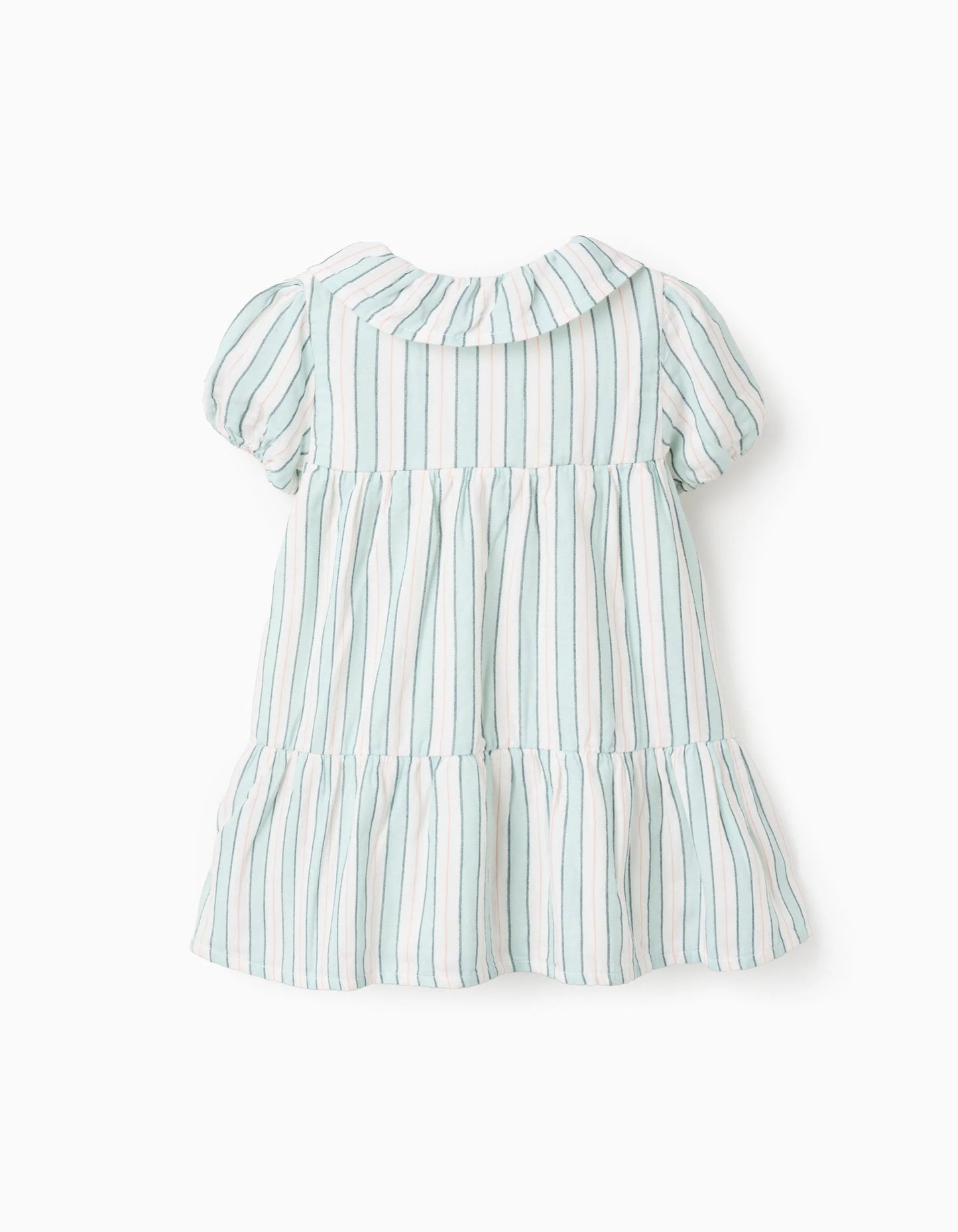 Cotton Striped Dress for Baby Girls 'B&S', Green/White
