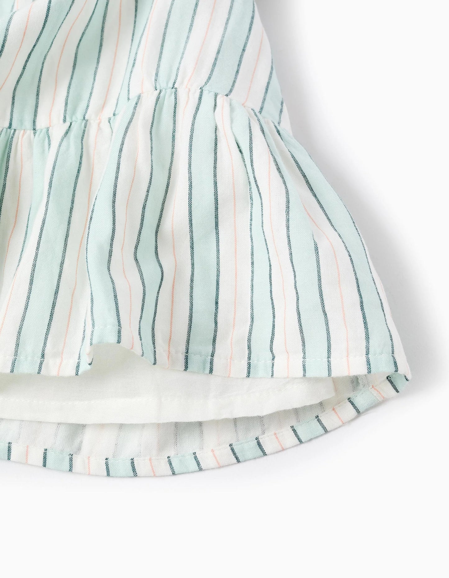 Cotton Striped Dress for Baby Girls 'B&S', Green/White