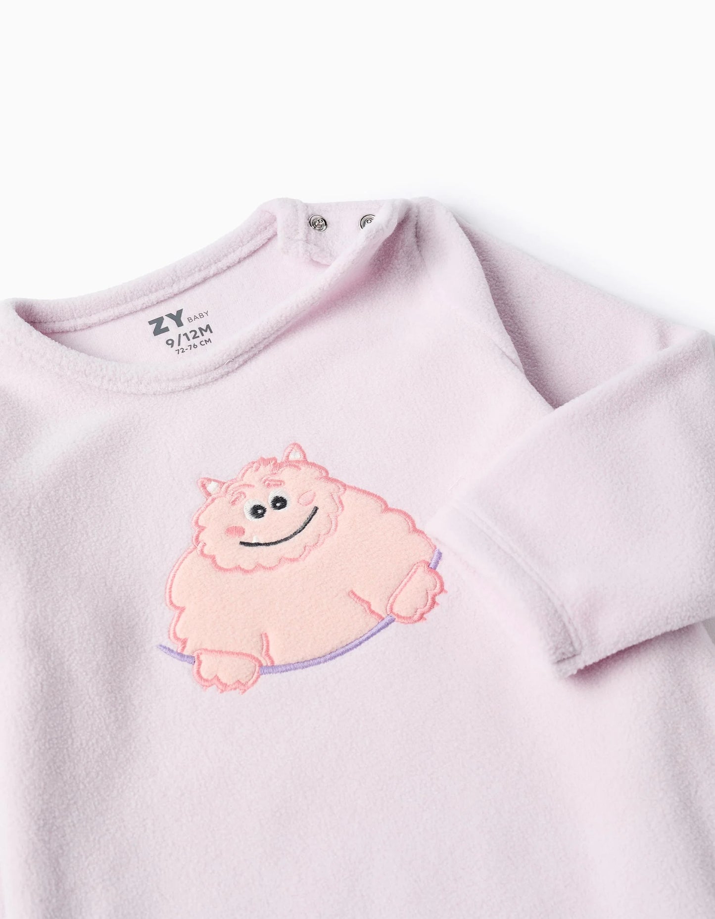 Polar babygrow with embroidery 'Emotions' for baby girls, lilac