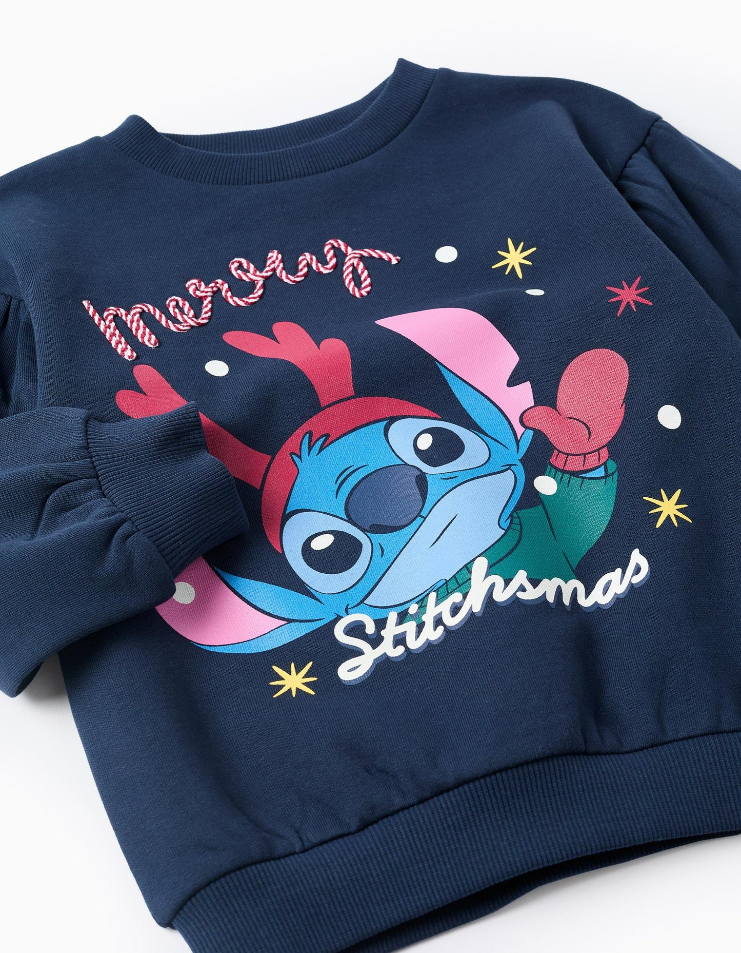 Brushed sweatshirt with Stitch print for girls, dark blue