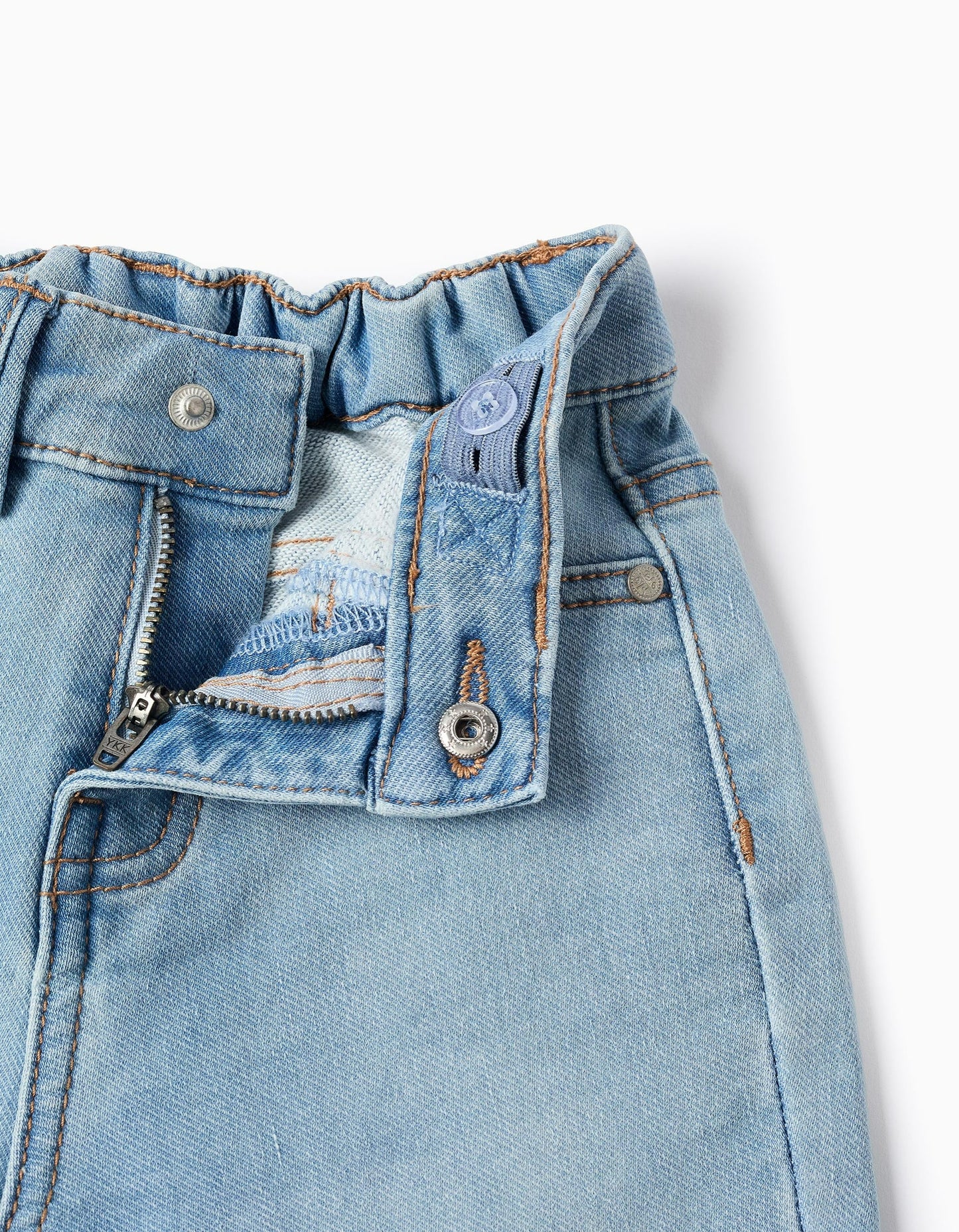 Jeans with folded hem for baby boys, light blue