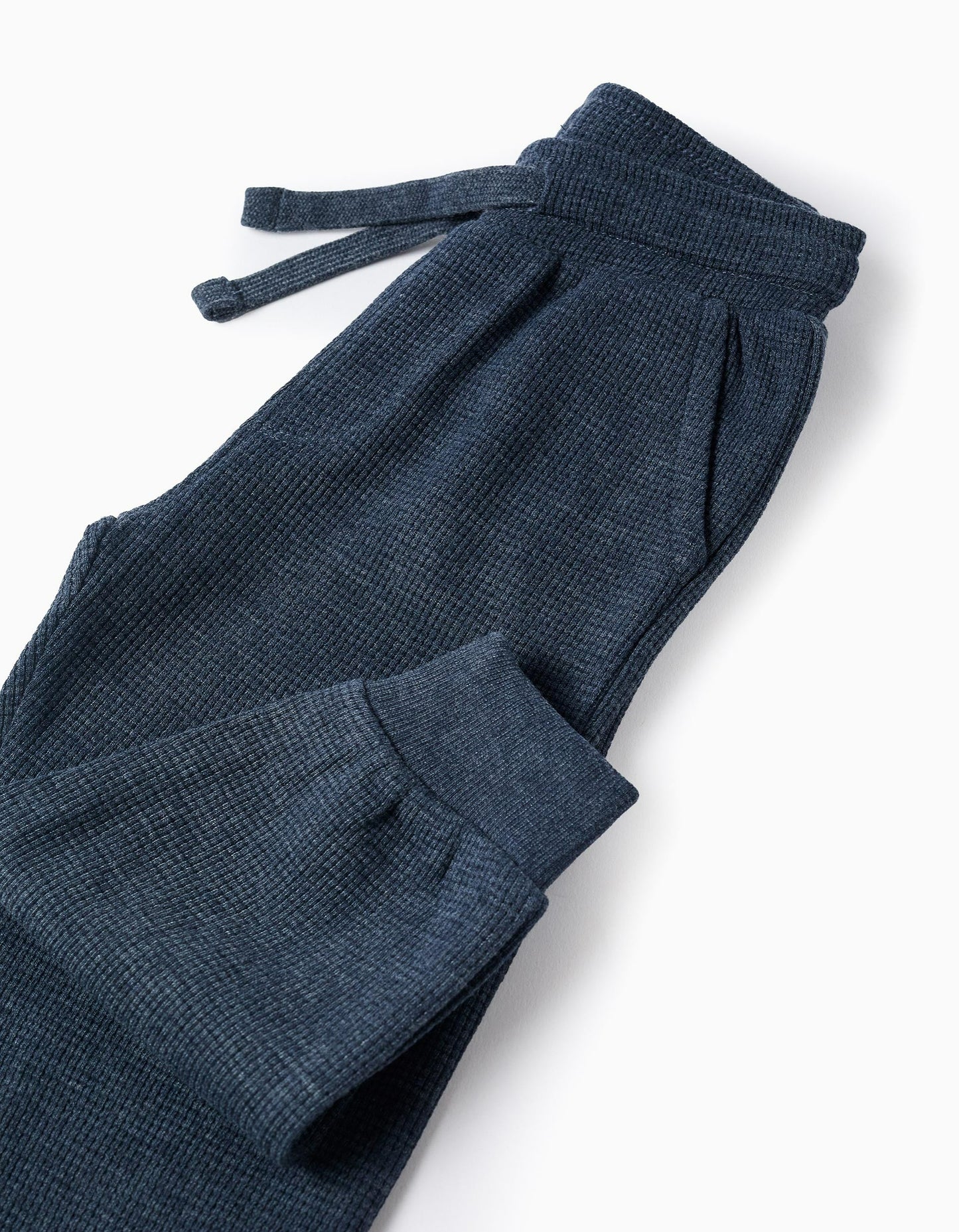 Waffle Textured Joggers for Baby Boys, Dark Blue