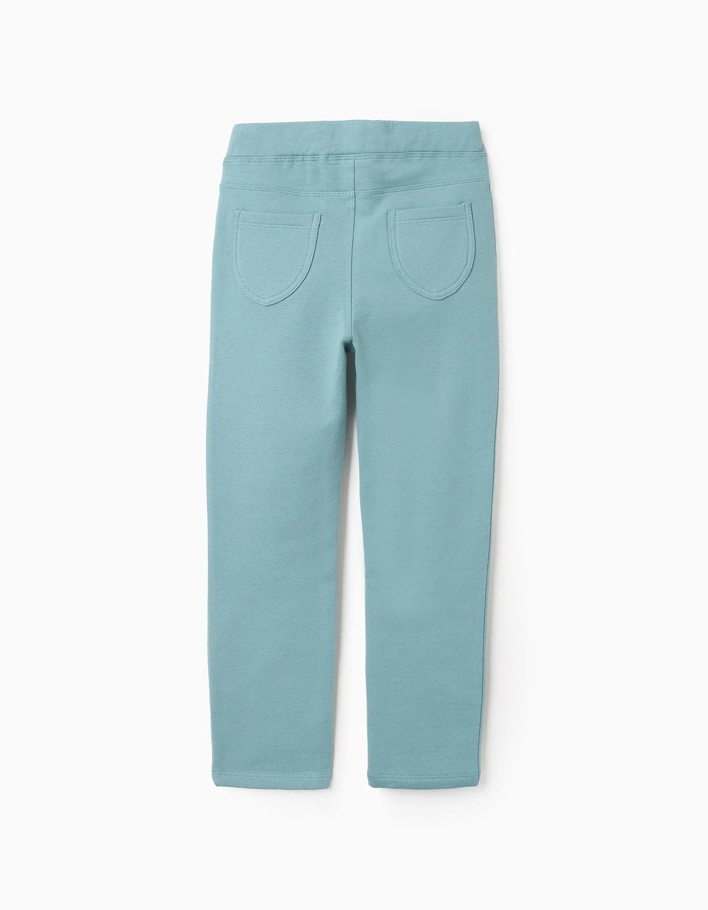 Brushed Jeggings with Adjustable Waist for Girls, Aqua Green