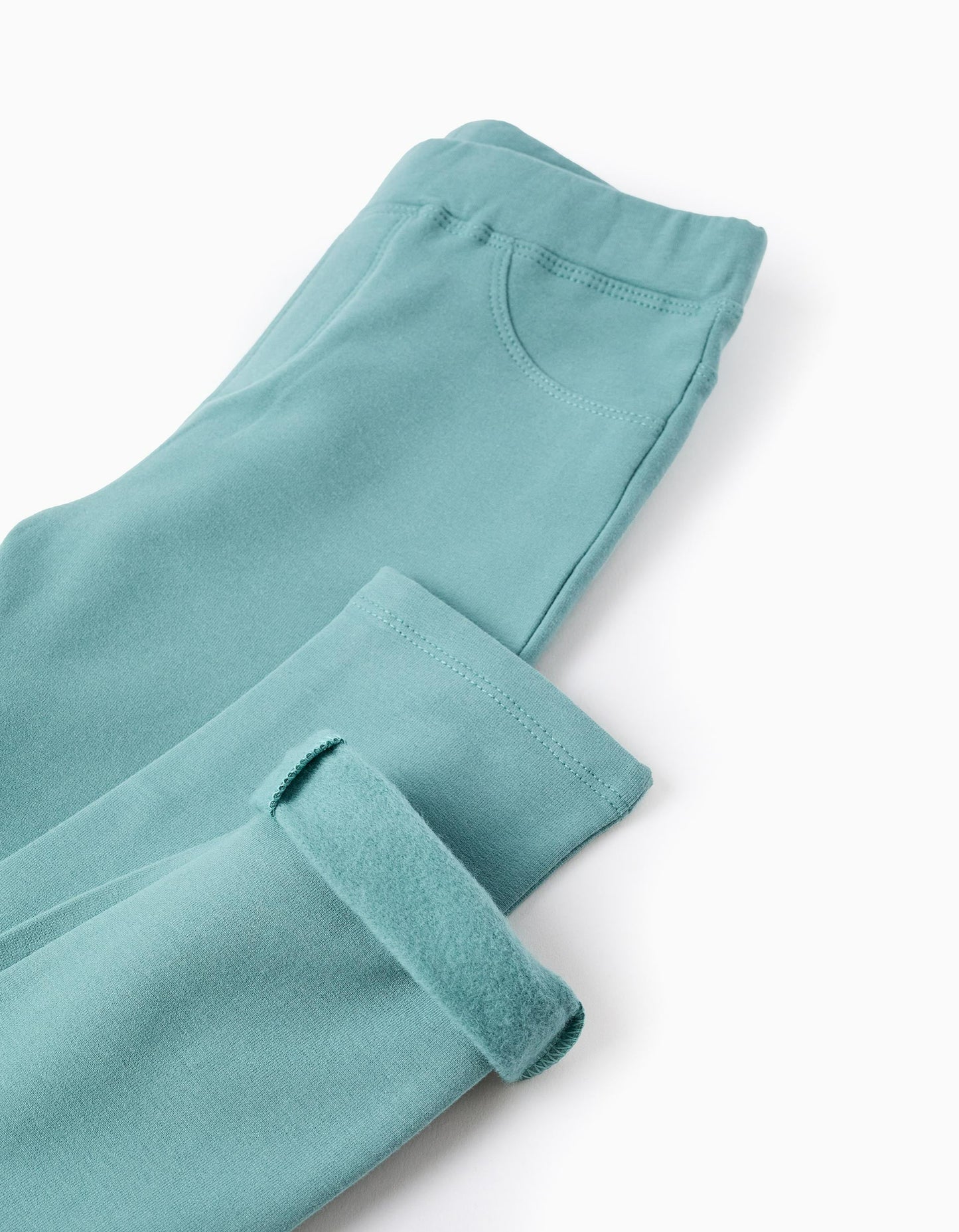 Brushed Jeggings with Adjustable Waist for Girls, Aqua Green